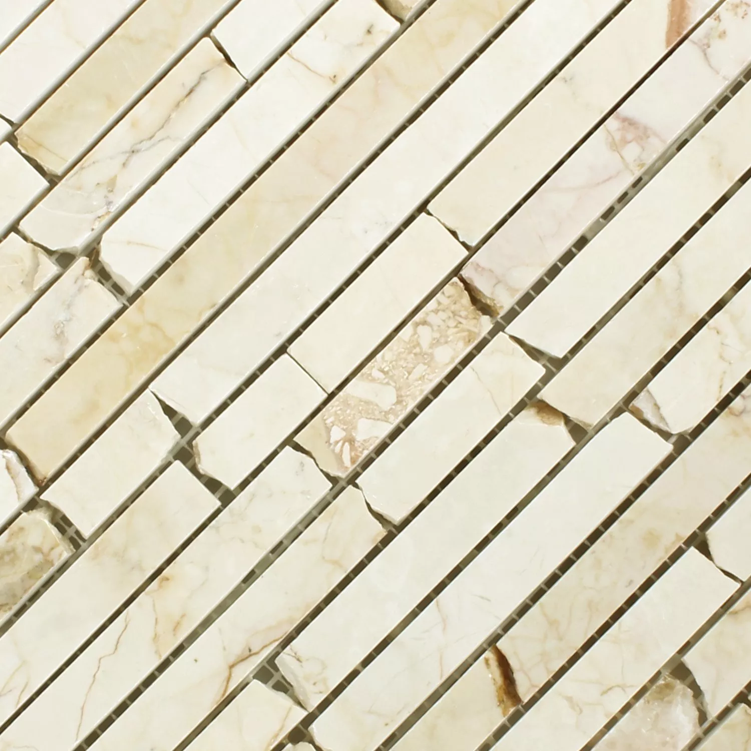 Mramor Brick Mozaik Pločice Golden Cream Poliran
