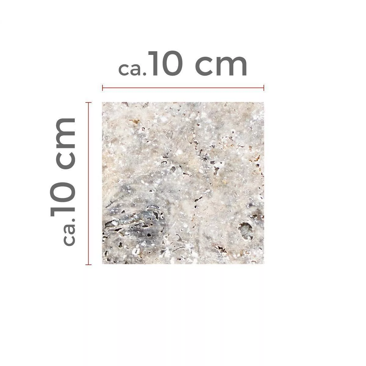 Uzorak Pločice Od Prirodnog Kamena Travertin Nestor Srebrna 30,5x30,5cm