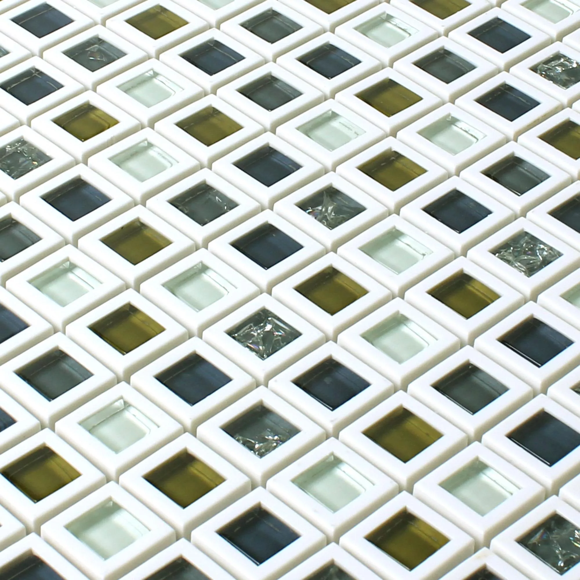 Uzorak Staklo Plastika Mozaik Anatolia Zelena Bijela