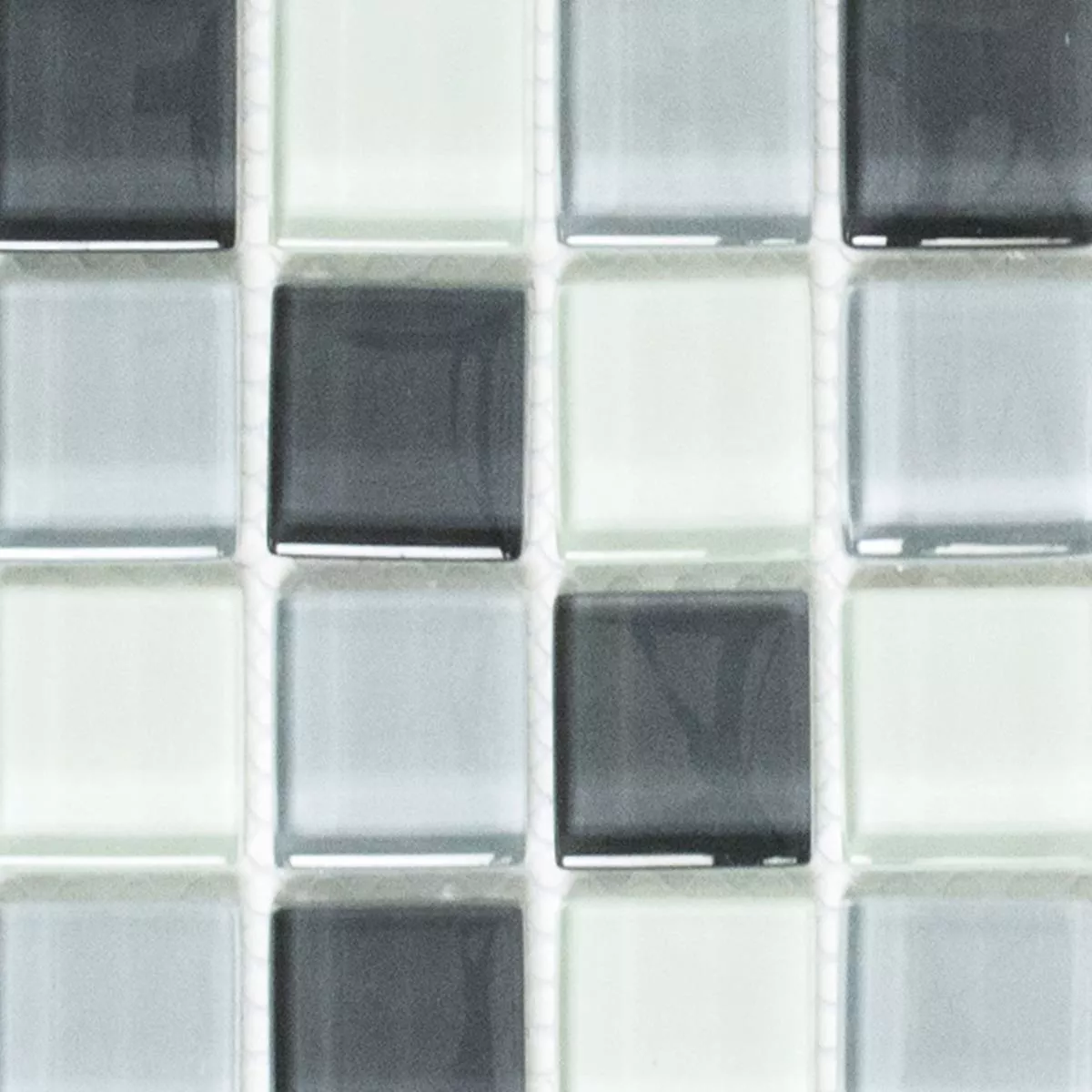 Uzorak Stakleni Mozaik Pločice Alpha Siva Bijela Kvadrat 