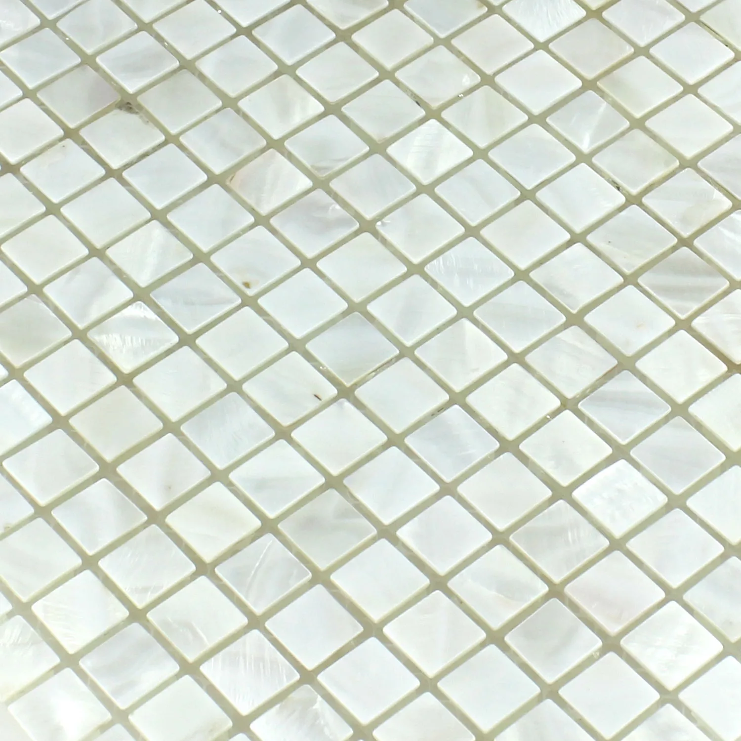 Mozaik Pločice Staklo Efekt Sedefa Bjelokost Bijela 15x15x8mm