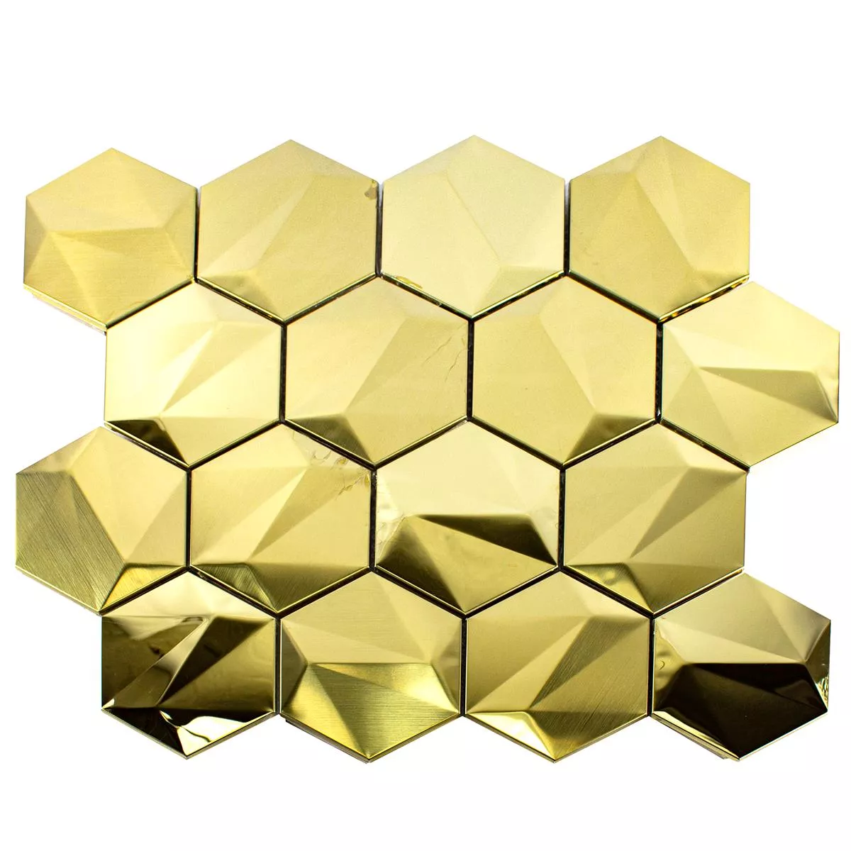 Čelik Mozaik Pločice Durango Šesterokut 3D Zlatna