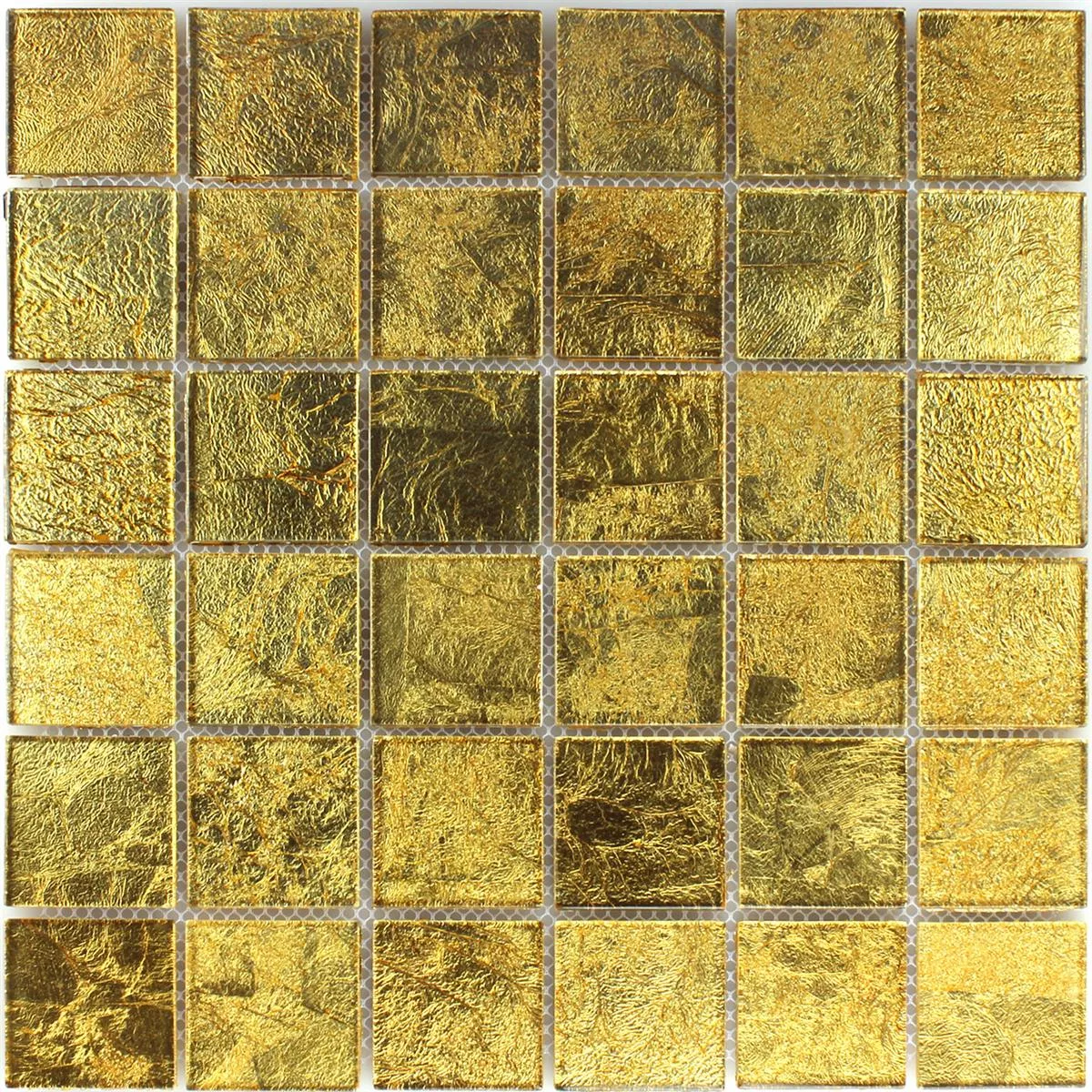 Mozaik Pločice Staklo Efekt Zlatna 48x48x4mm