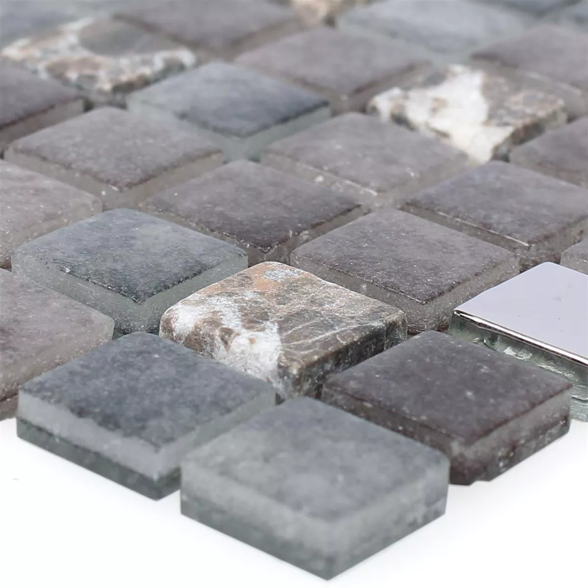 Uzorak Mozaik Pločice Staklo Prirodni Kamen Mix Freyland Smeđa