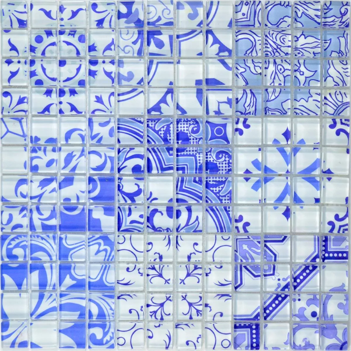 Uzorak Stakleni Mozaik Retro Pločice Noya Vintage Plava