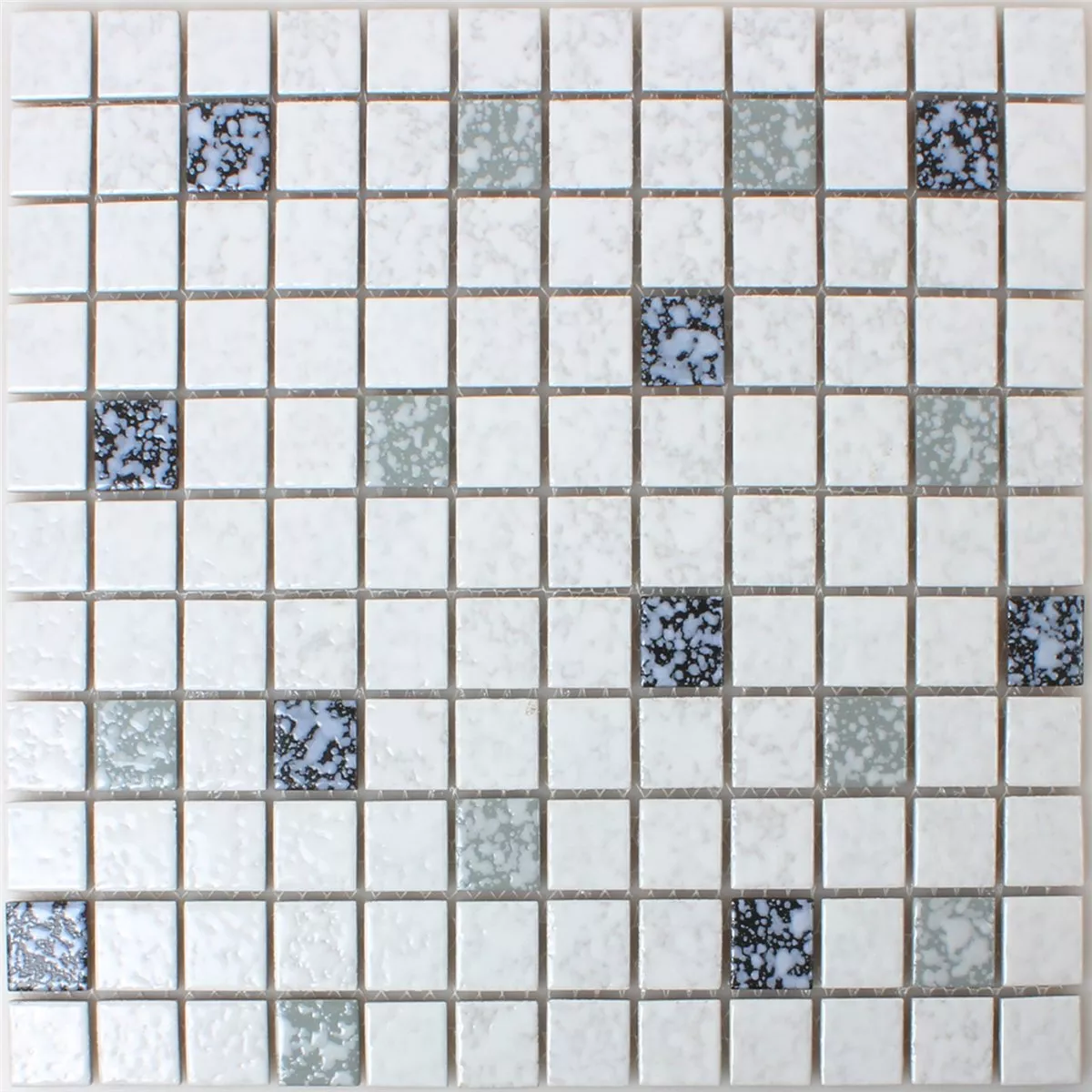 Mozaik Pločice Keramika Bijela S Crna Kovan
