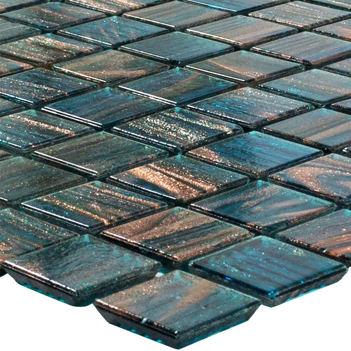 Uzorak Stakleni Mozaik Pločice Kyoto Petrol Plava