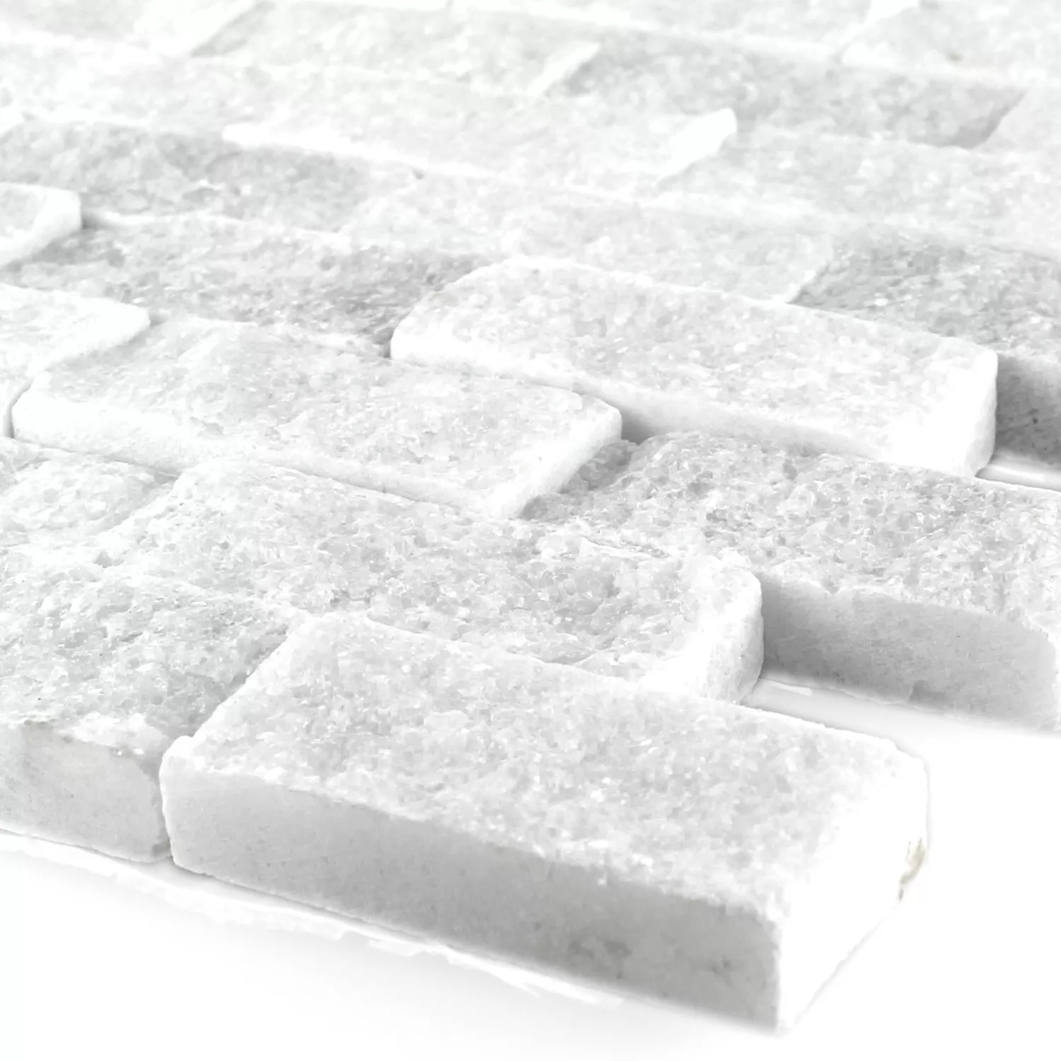 Mozaik Pločice Prirodni Kamen Mramor Treviso Brick Bijela 3D Mozaik Pločice Prirodni Kamen Mramor Treviso Brick Bijela 3D