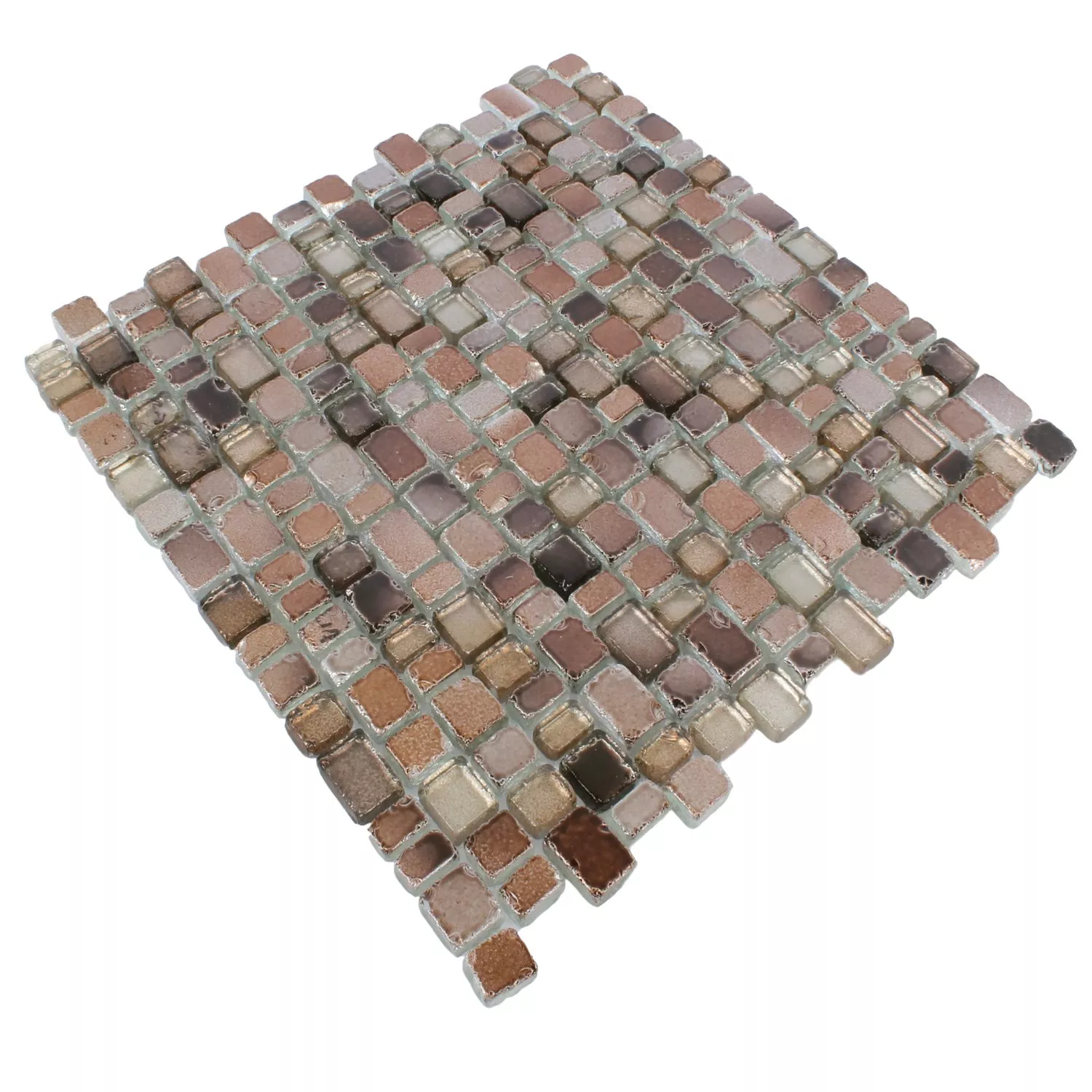 Mozaik Pločice Staklo Roxy Smeđa Srebrna