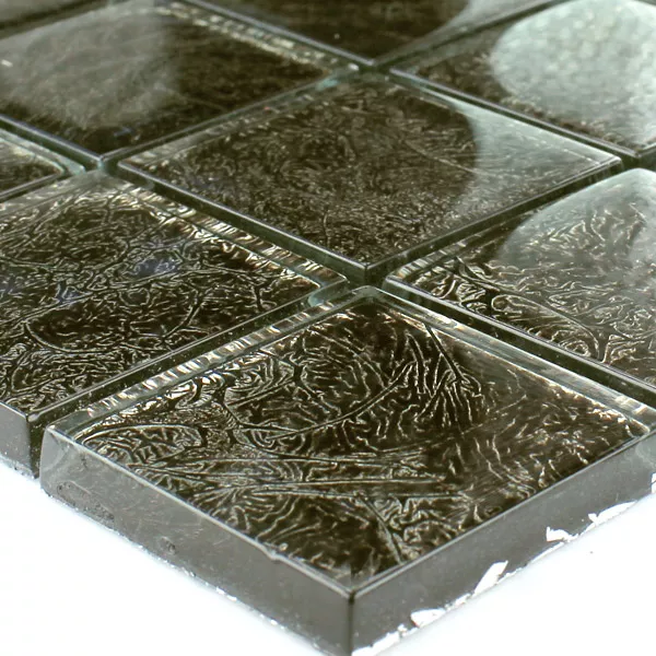 Uzorak Stakleni Mozaik  Crna Zlatna Metal