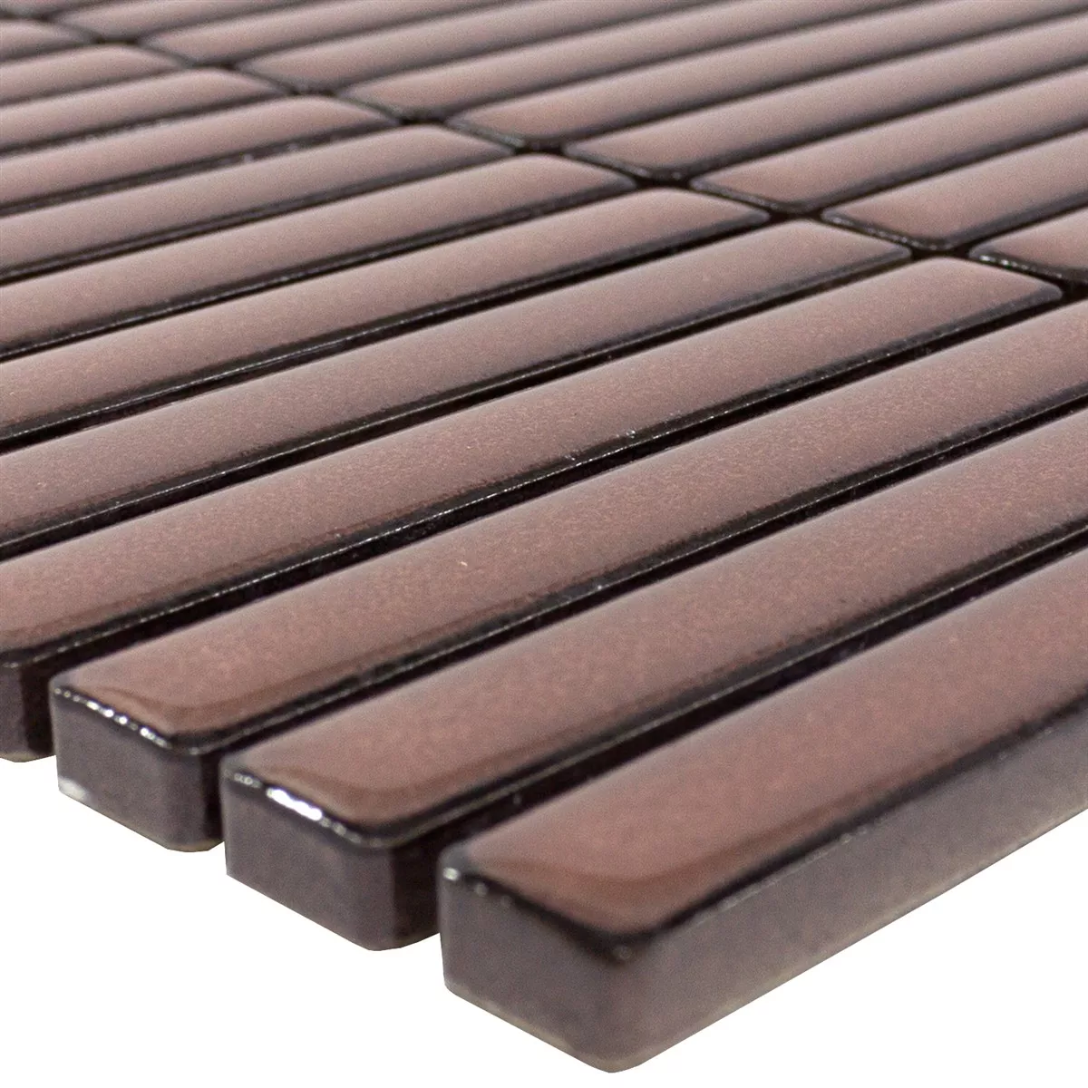 Mozaik Pločice Wallachia Smeđa Sjajne 12x92x8 mm