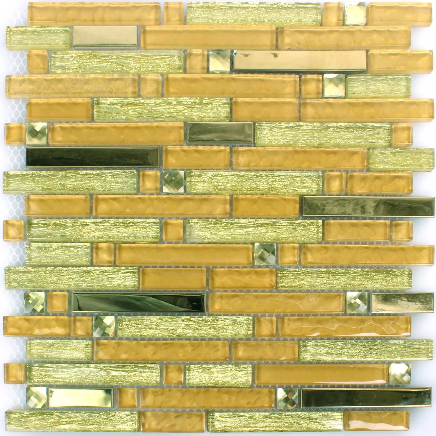 Mozaik Pločice Staklo Metal Latoya Zlatna