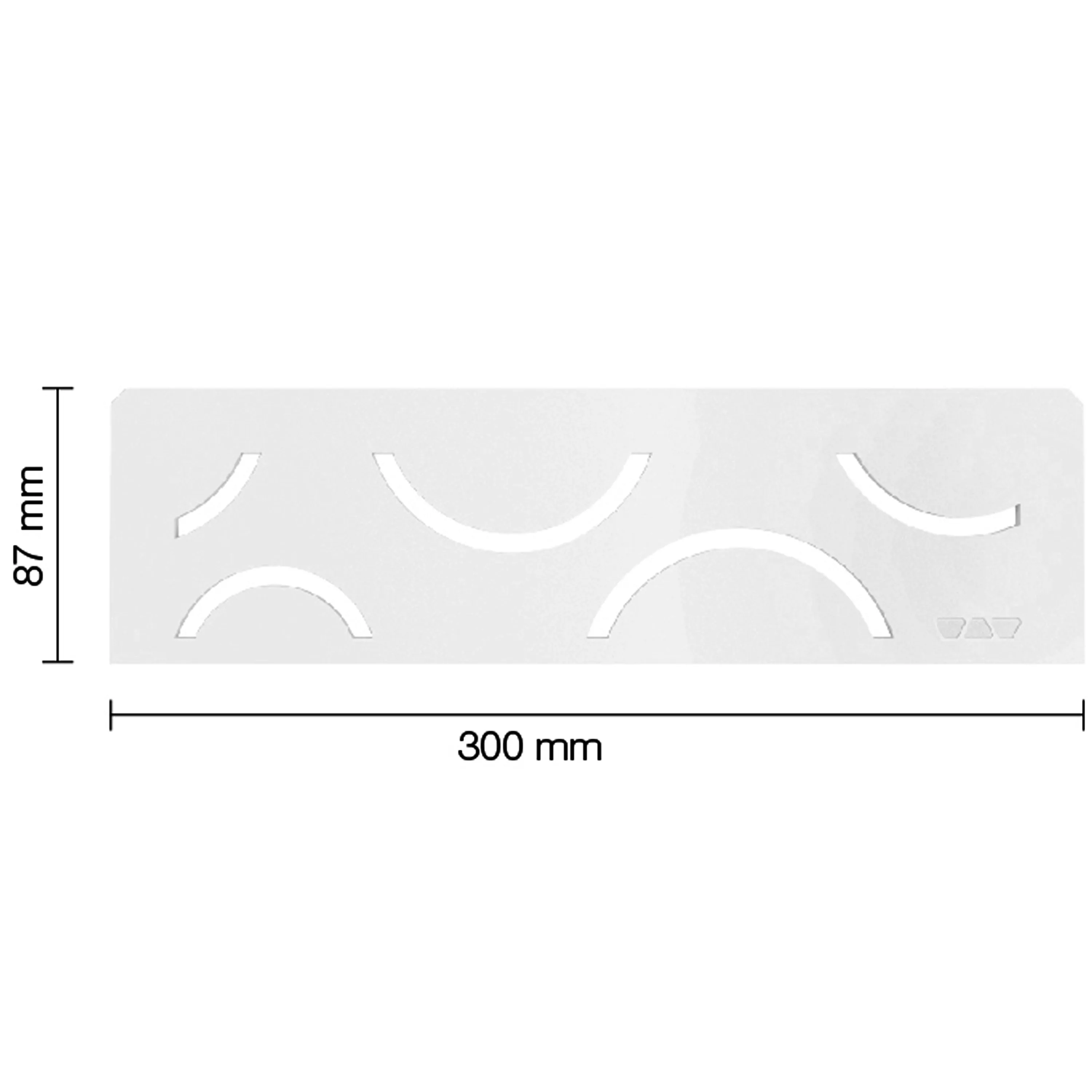 Zidna polica u niši Schlüter pravokutnik 30x8,7cm Curve bijela