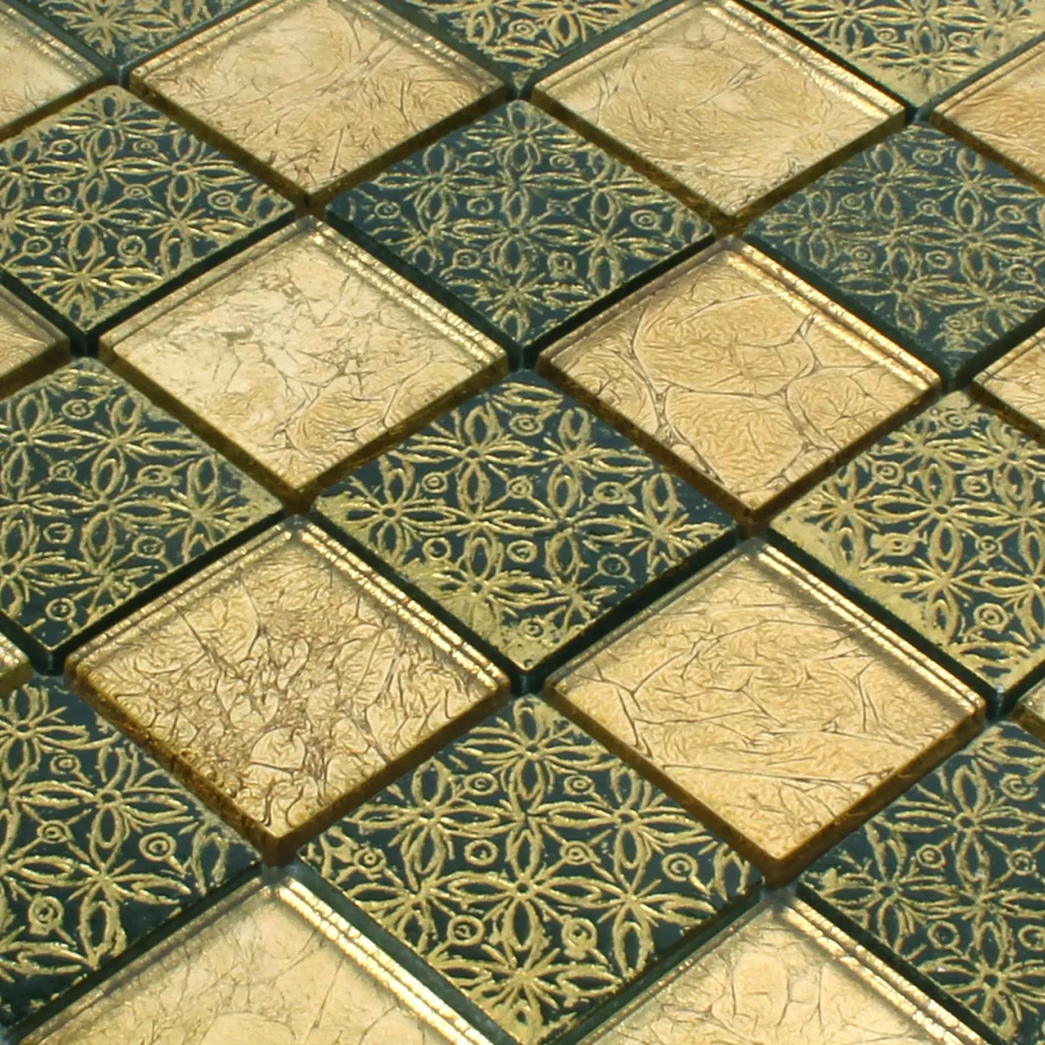 Mozaik Pločice Staklo Prirodni Kamen Friesia Zlatna