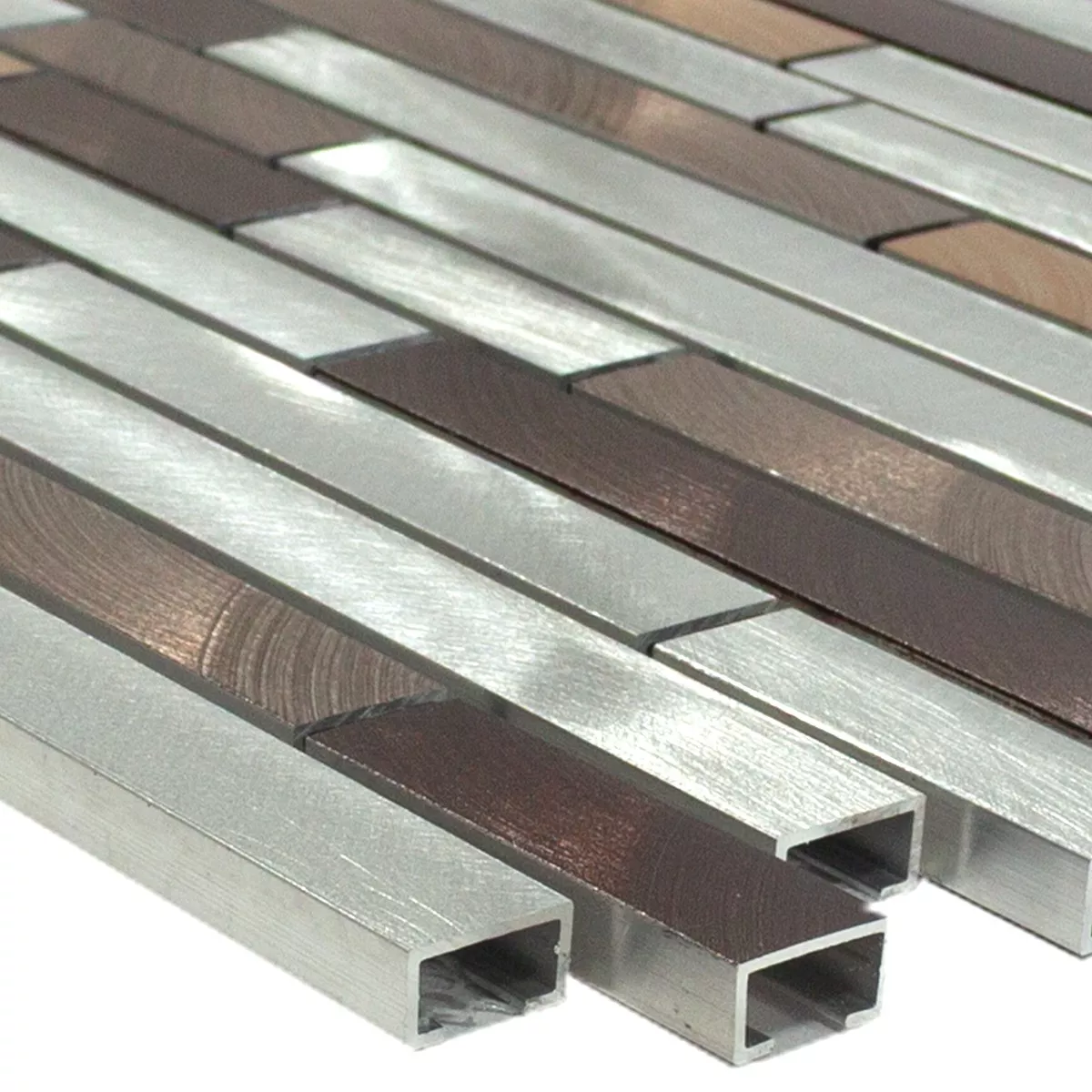 Aluminij Metal Mozaik Pločice Caramella Smeđa Srebrna