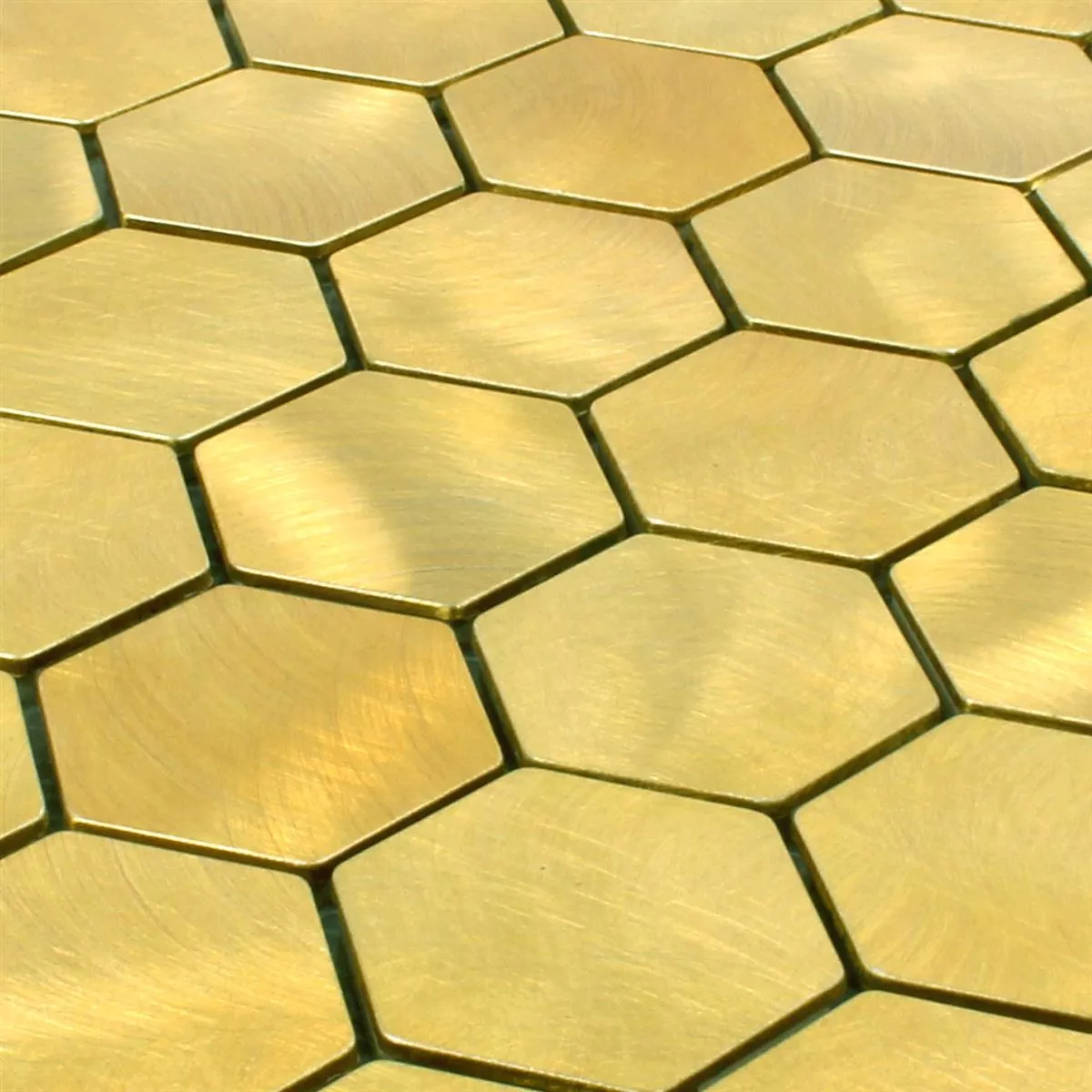 Mozaik Pločice Aluminij Manhatten Šesterokut Zlatna