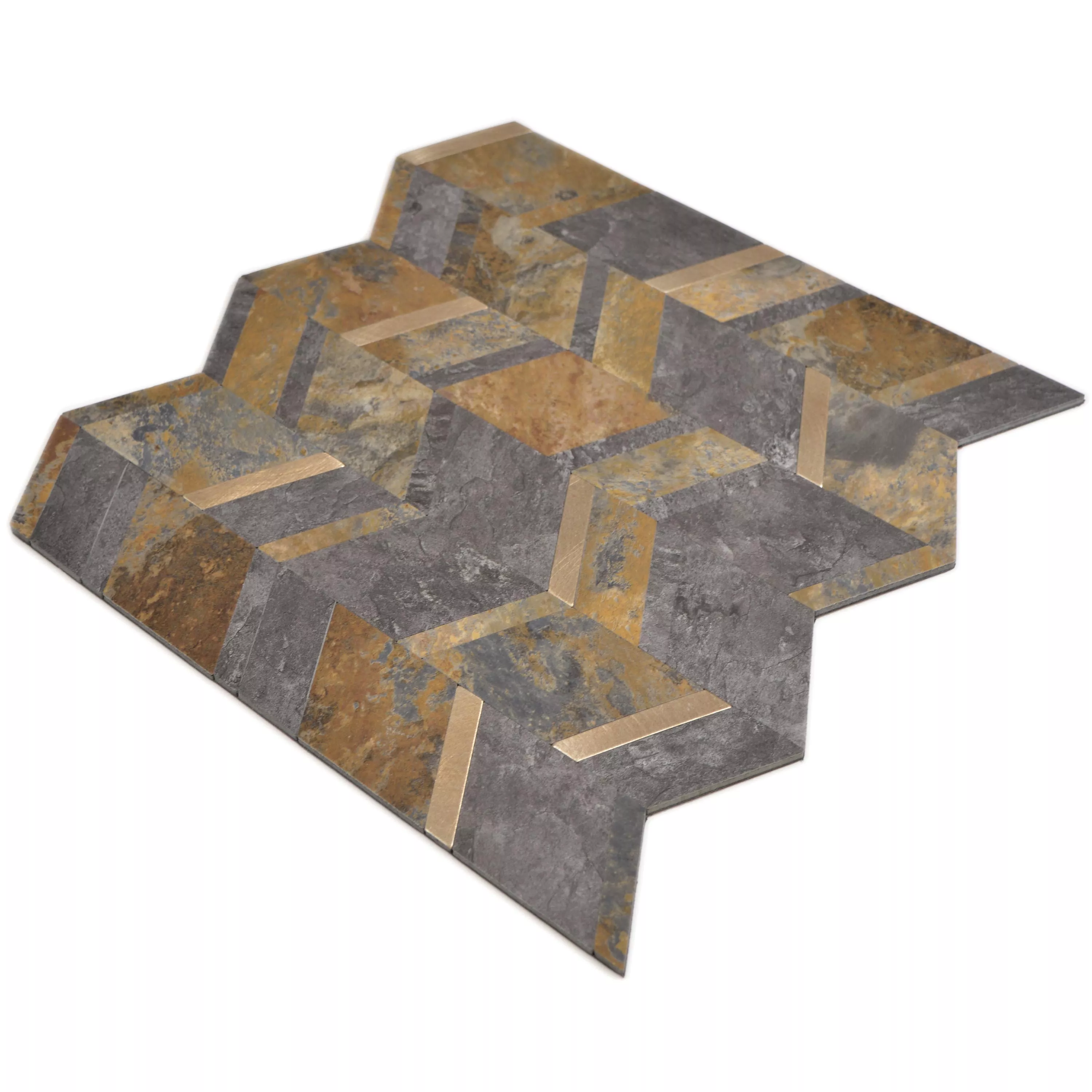Uzorak Vinil Mozaik Pločice Meridian Imitacija Kamen Rustikalna Smeđa