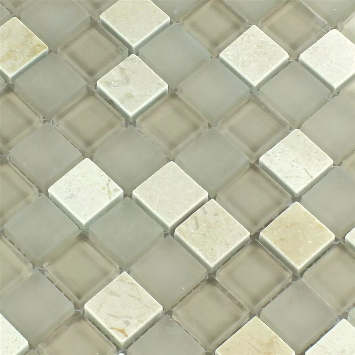 Uzorak Mozaik Pločice Staklo Mramor Barbuda Krem 