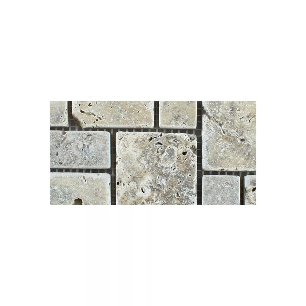 Uzorak Prirodni Kamen Travertin Mozaik Pločice LaGrange Srebrna