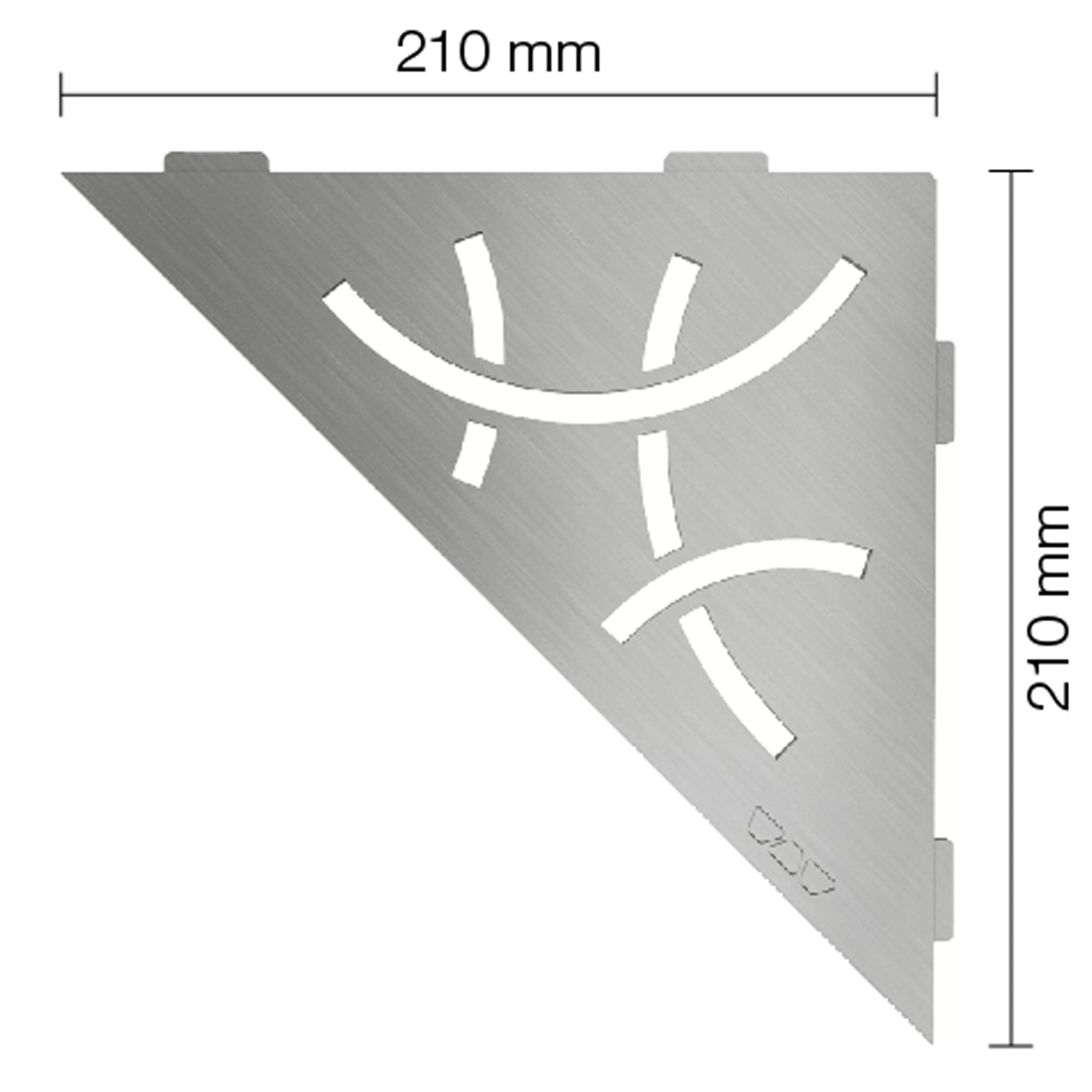 Schlüter zidna polica trokut 21x21cm Curve nehrđajući čelik