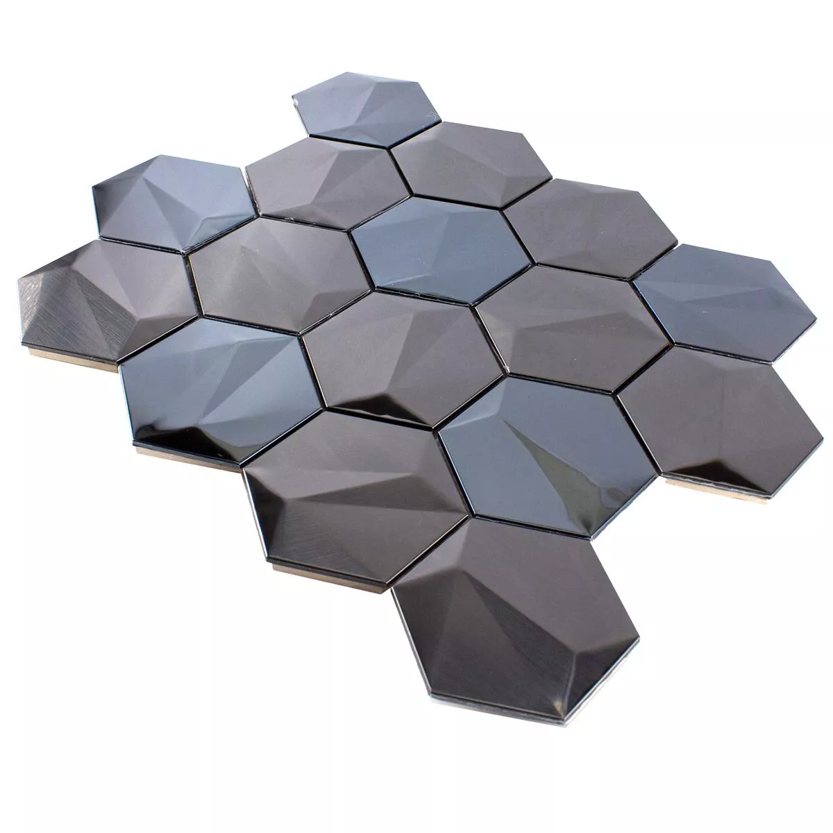 Uzorak Čelik Mozaik Pločice Durango Šesterokut 3D Smeđa