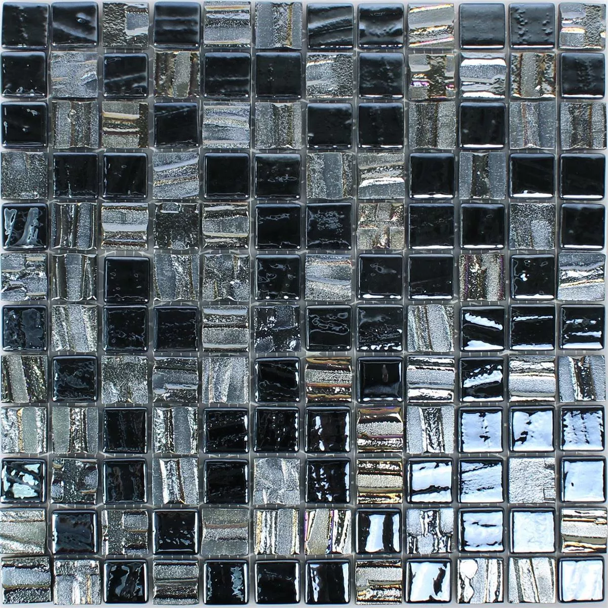Stakleni Mozaik Pločice Presley Crna Metallic