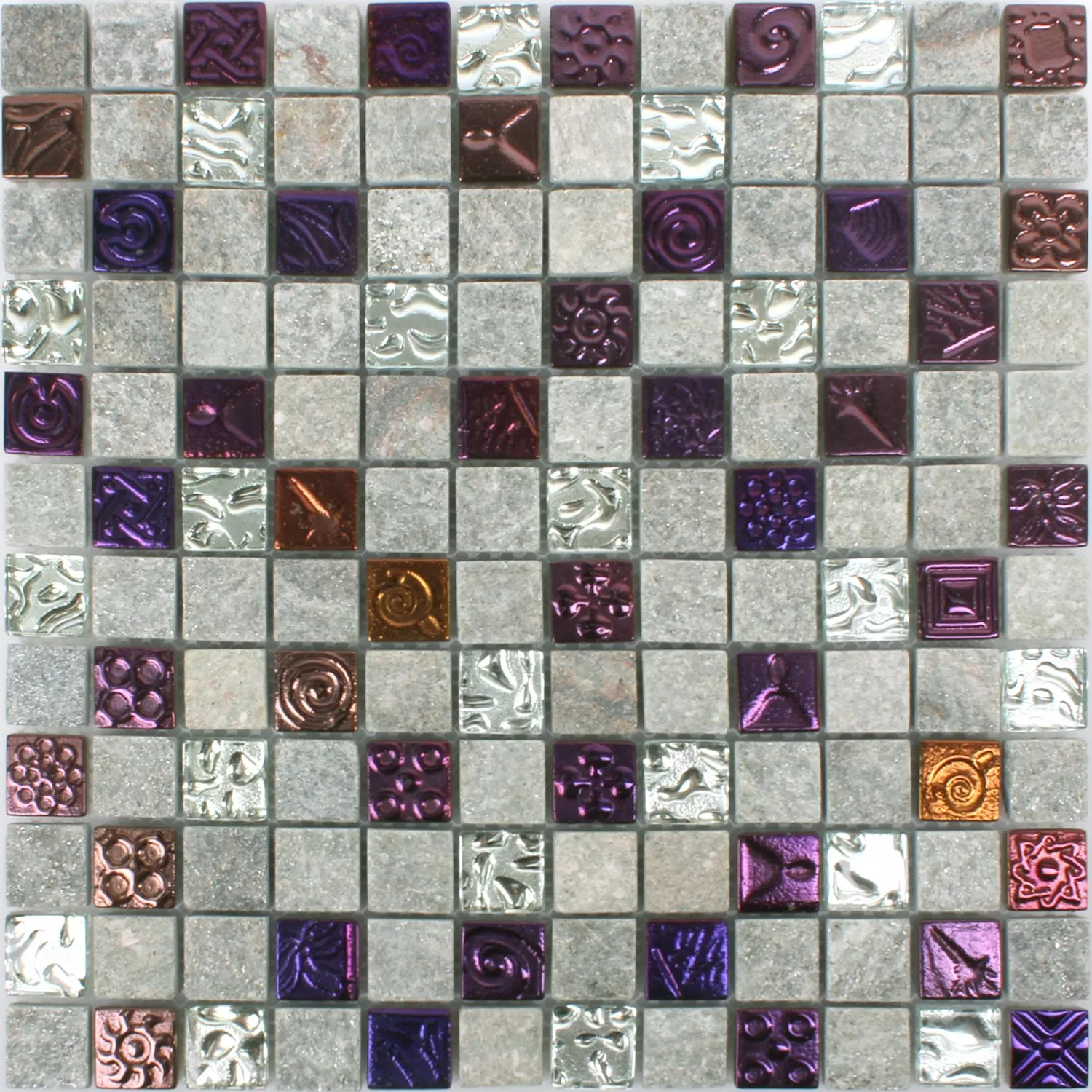 Mozaik Pločice Sheldrake Siva Srebrna