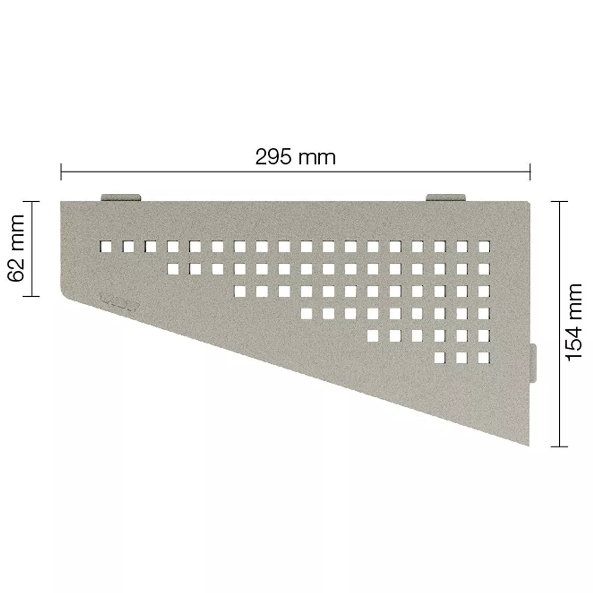 Zidna polica za tuš kabinu Schlüter kvadrat 15,4x29,5cm kvadrat siva