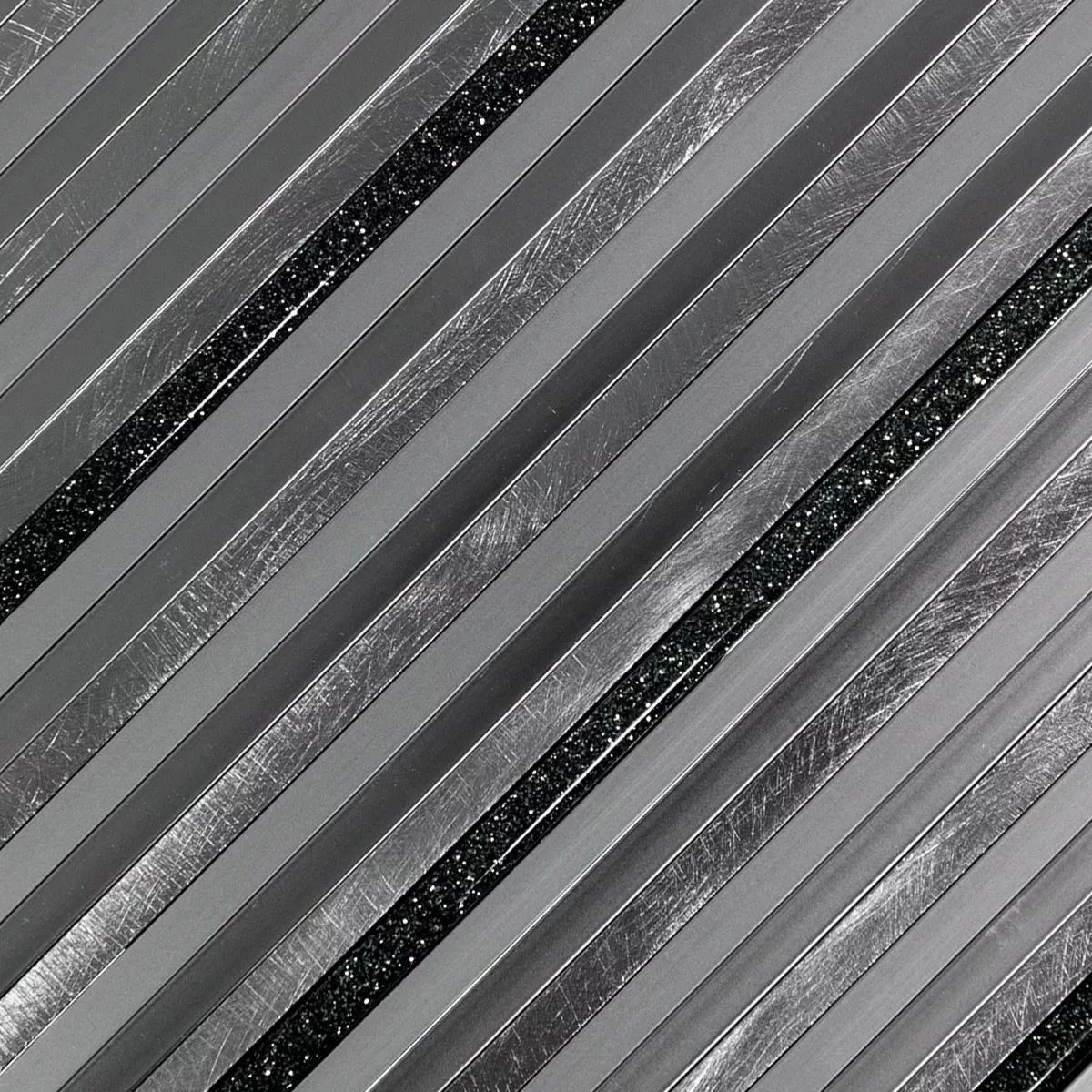 Aluminij Metal Mozaik Pločice Bilbao Stripes Crna