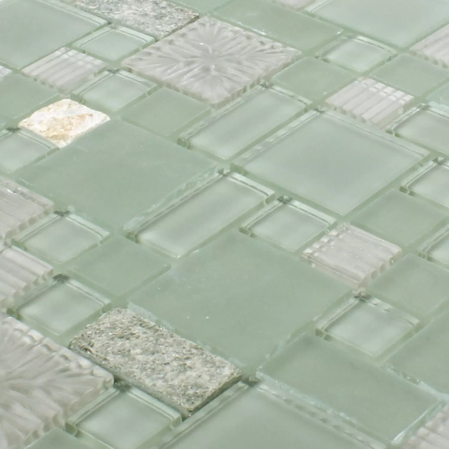 Mozaik Pločice Norderney Staklo Prirodni Kamen Siva