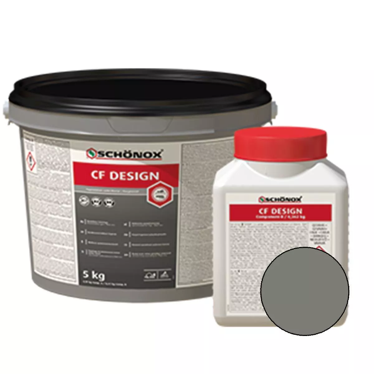 Fugirna masa Schönox CF Design Epoxy Resin Colorfuge Grey 5 kg