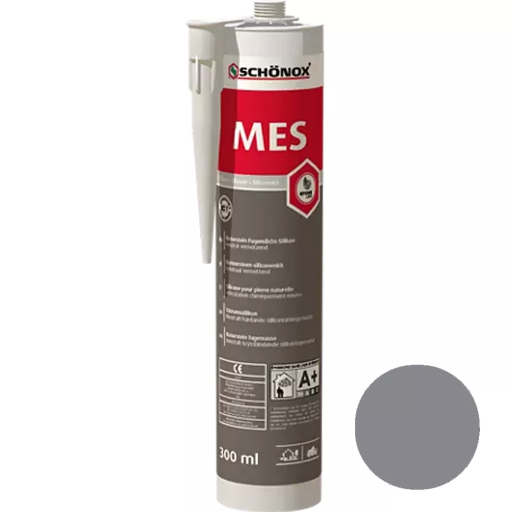 Schönox MES silikonsko brtvilo za mramorne spojeve, platinasto sivo 300 ml