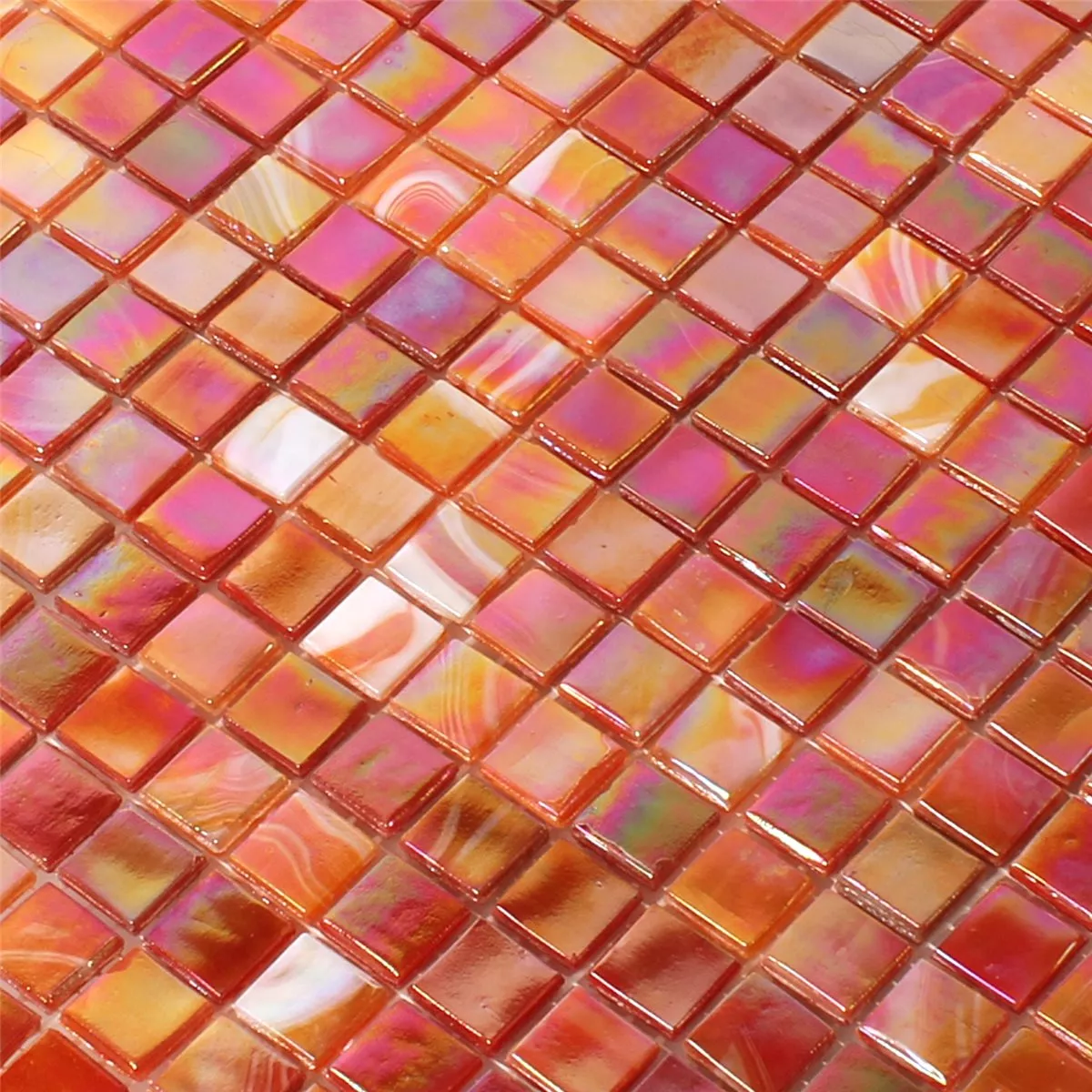 Stakleni Mozaik Pločice Efekt Sedefa Crvena Mix