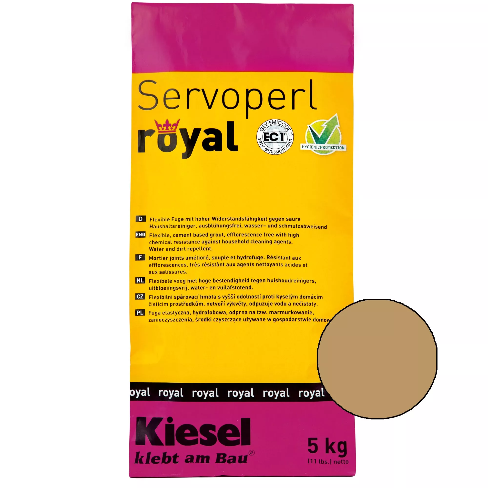 Kiesel Servoperl Royal - Fleksibilni Spoj Koji Odbija Vodu I Prljavštinu (5 Kg Svijetlo Smeđe)