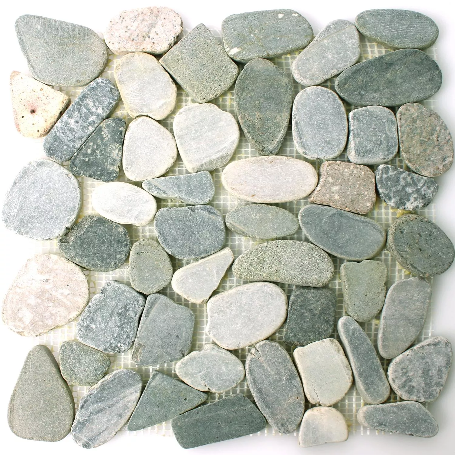 Uzorak Riječni Oblutak Mozaik Od Prirodnog Kamena Izrezan Kos