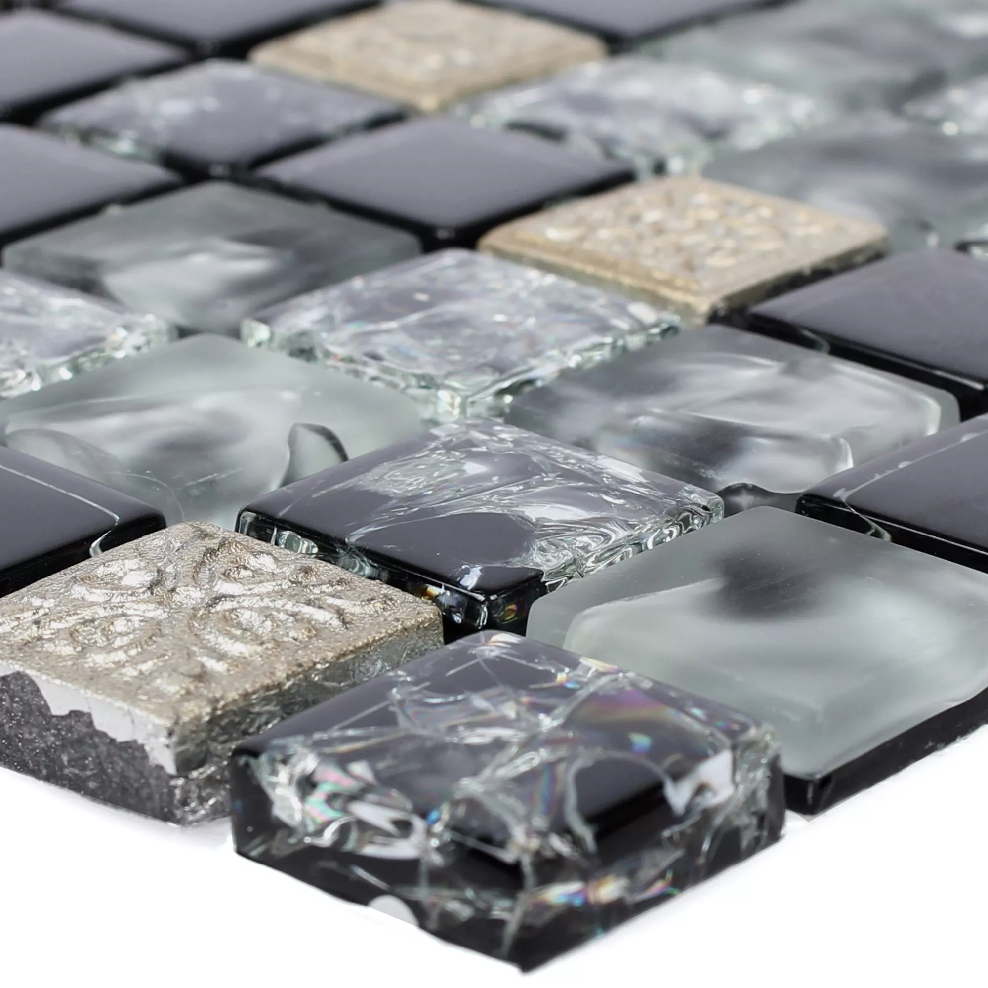 Staklo Smola Mozaik Pločice Bogardus Crna Mix Staklo Smola Mozaik Pločice Bogardus Crna Mix