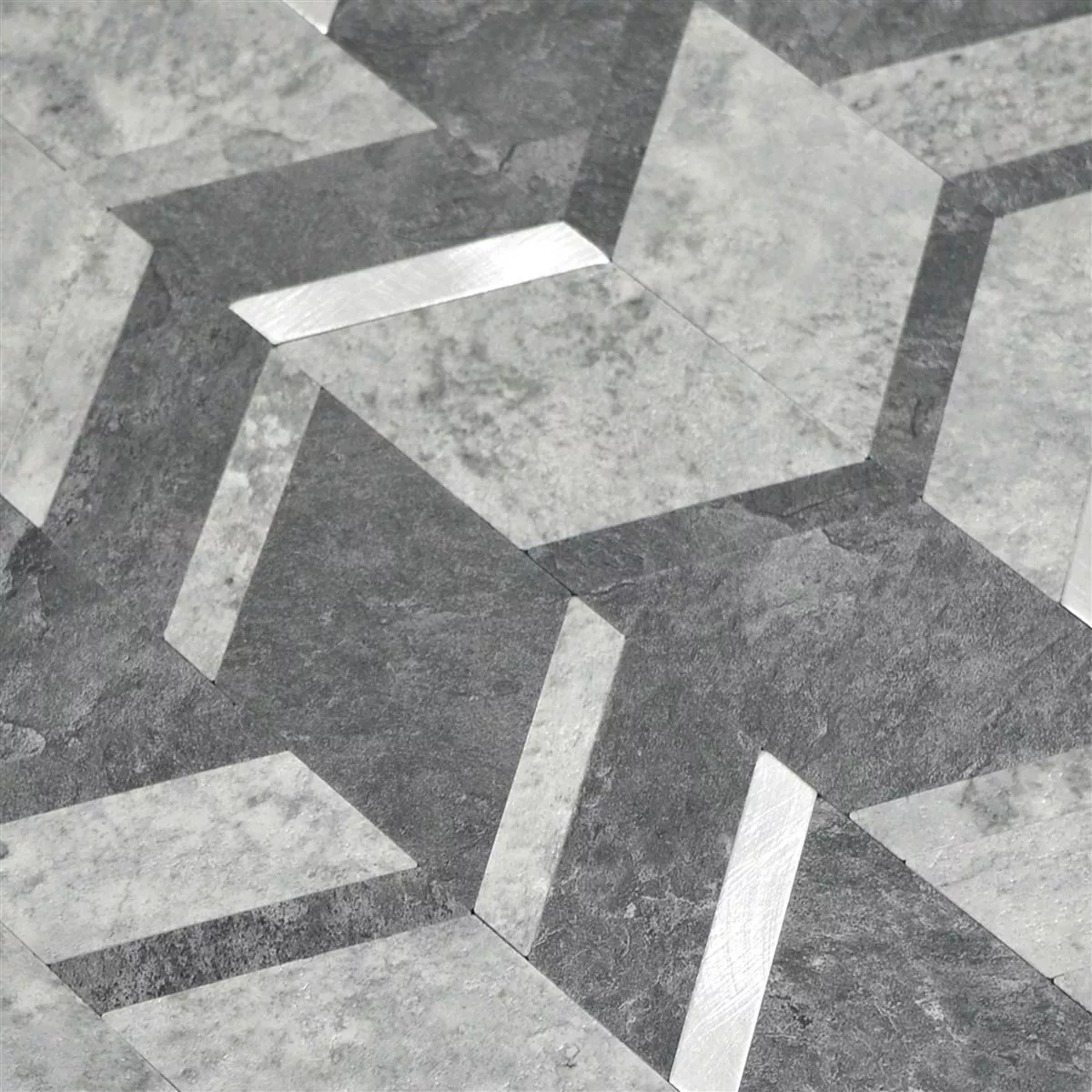 Vinil Mozaik Pločice Meridian Imitacija Kamen Crna Srebrna