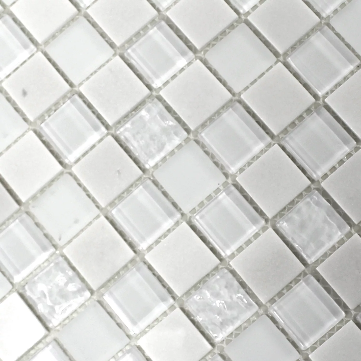 Samoljepljivi Mozaik Prirodni Kamen Staklo Mix Bijela