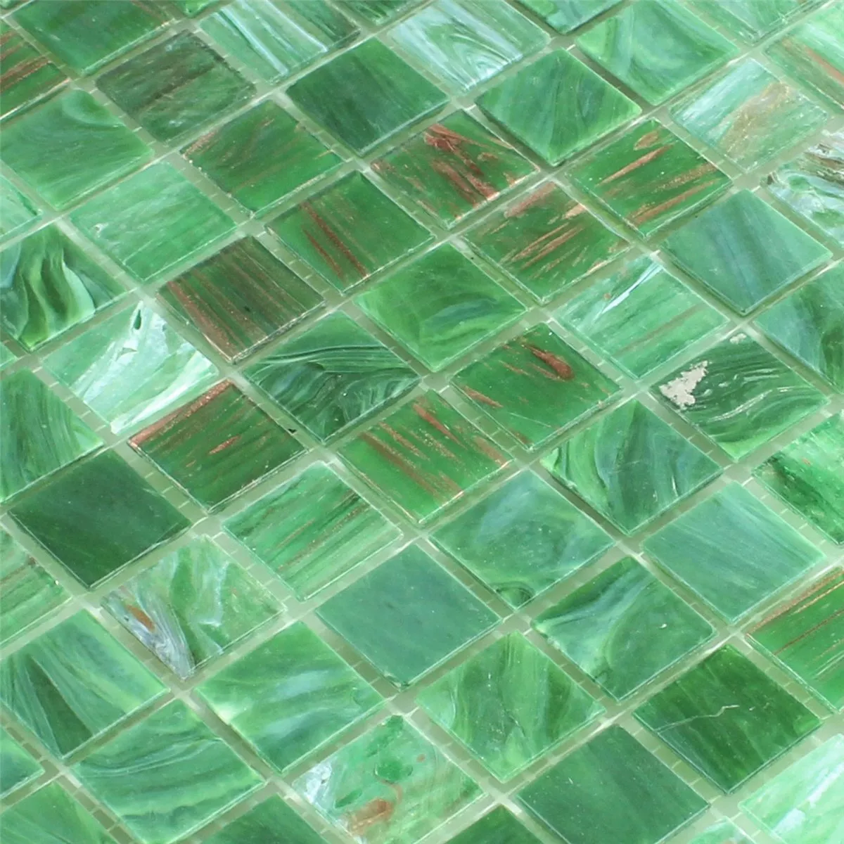 Staklo Efekt Mozaik Pločica Zlatna Star Zelena