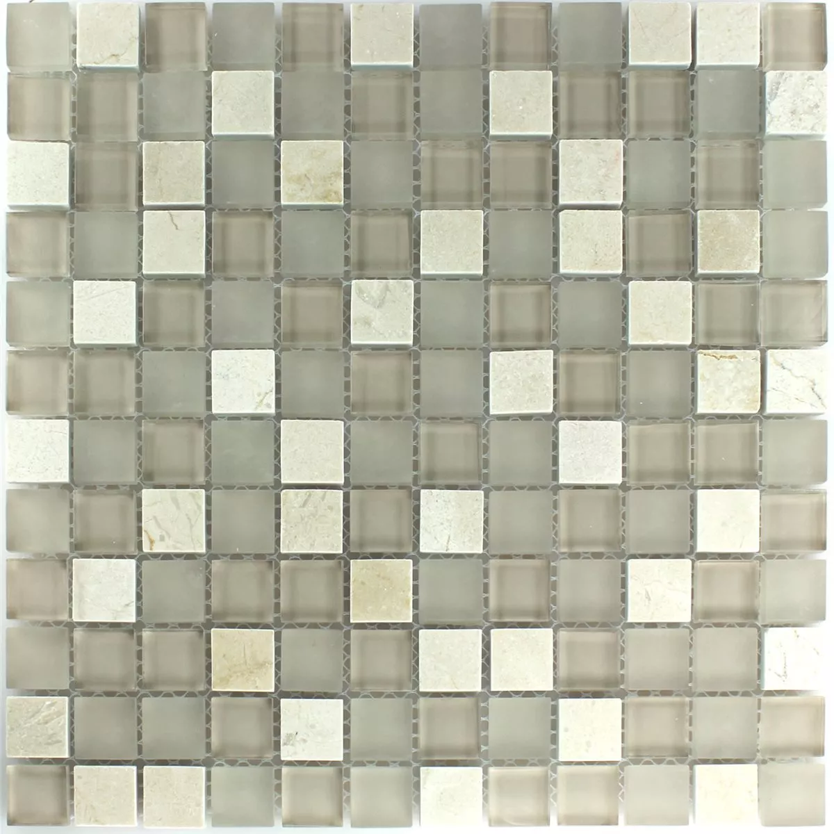 Mozaik Pločice Staklo Mramor Barbuda Krem 23x23x8mm