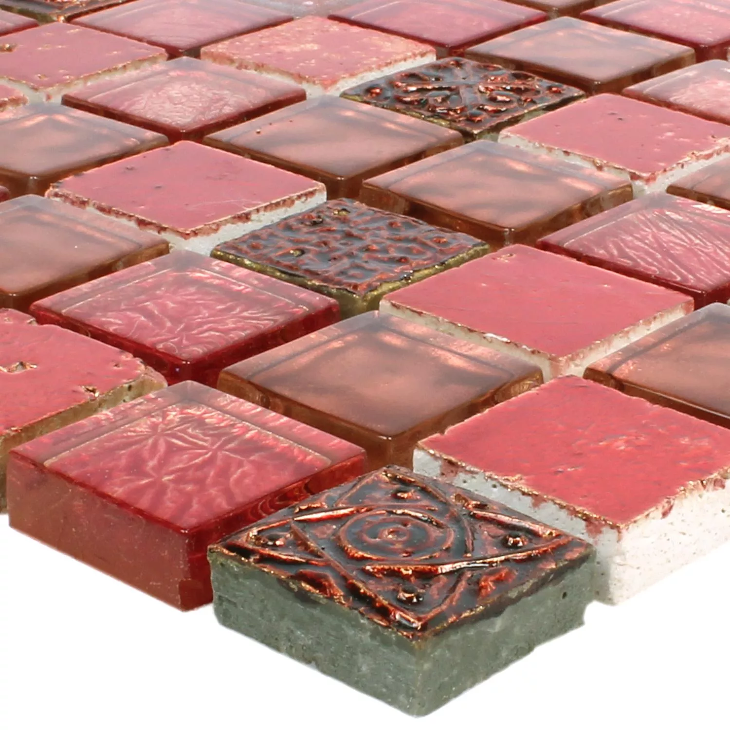 Mozaik Pločice Staklo Prirodni Kamen Maya Red Mozaik Pločice Staklo Prirodni Kamen Maya Red