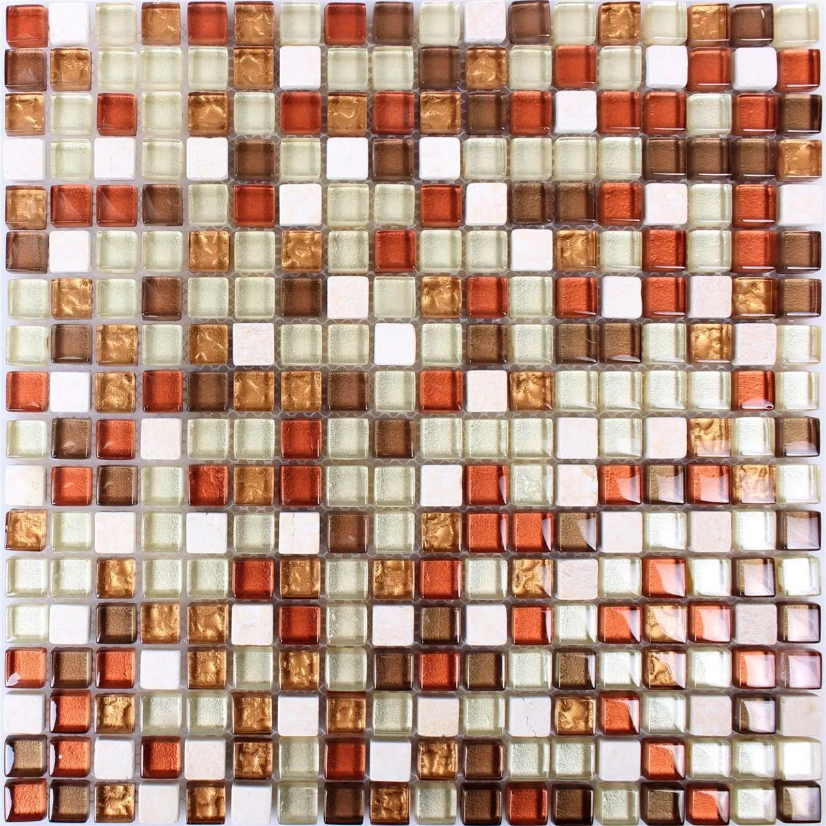 Uzorak Stakleni Mozaik Pločice Od Prirodnog Kamena Gorby Crvena Smeđa Bež