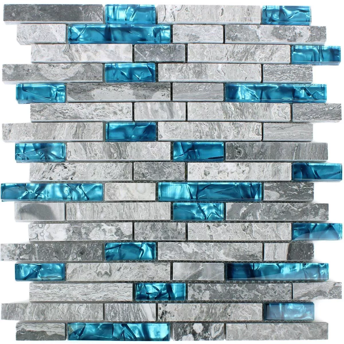 Uzorak Stakleni Mozaik Pločice Od Prirodnog Kamena Sinop Siva Plava