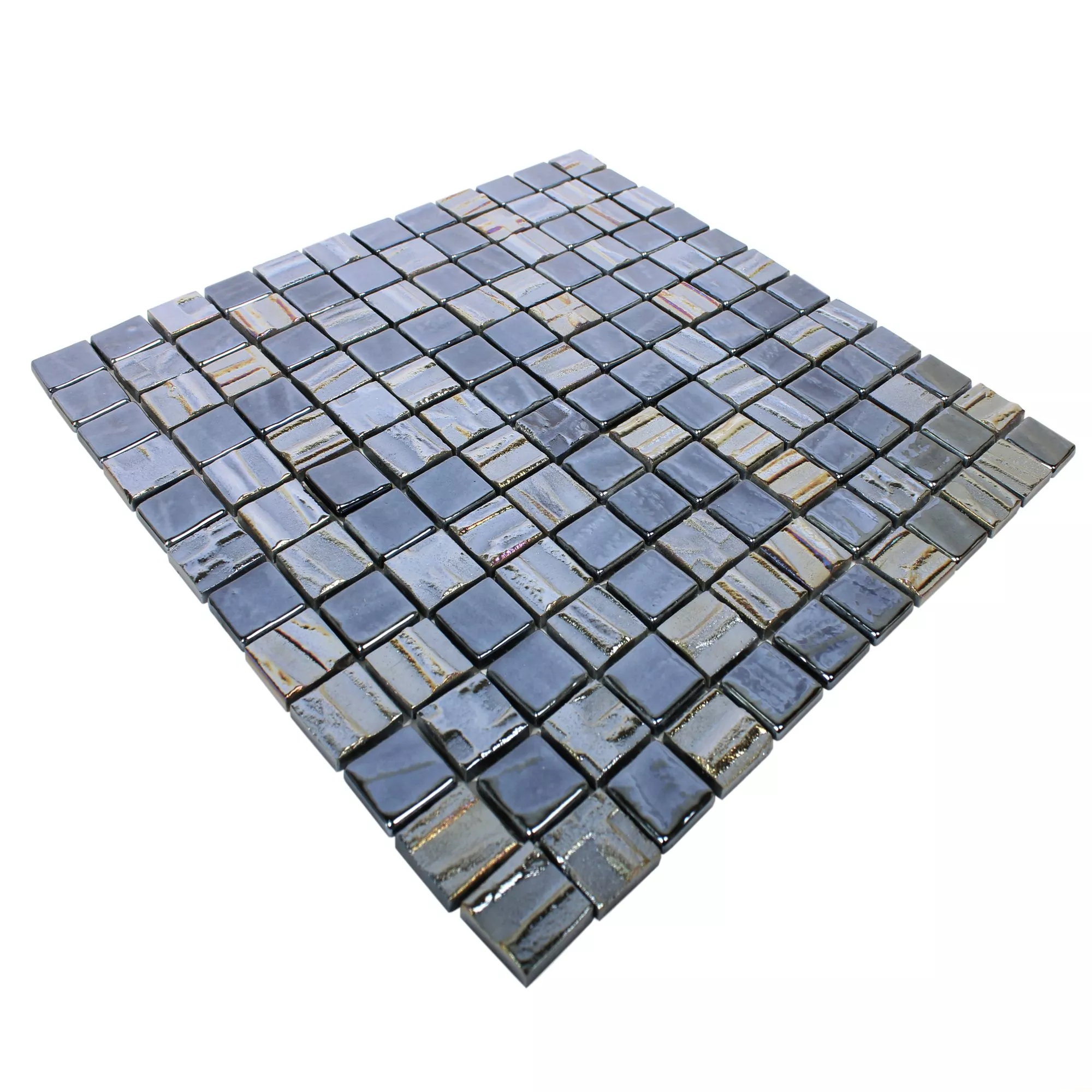 Uzorak Stakleni Mozaik Pločice Presley Crna Metallic