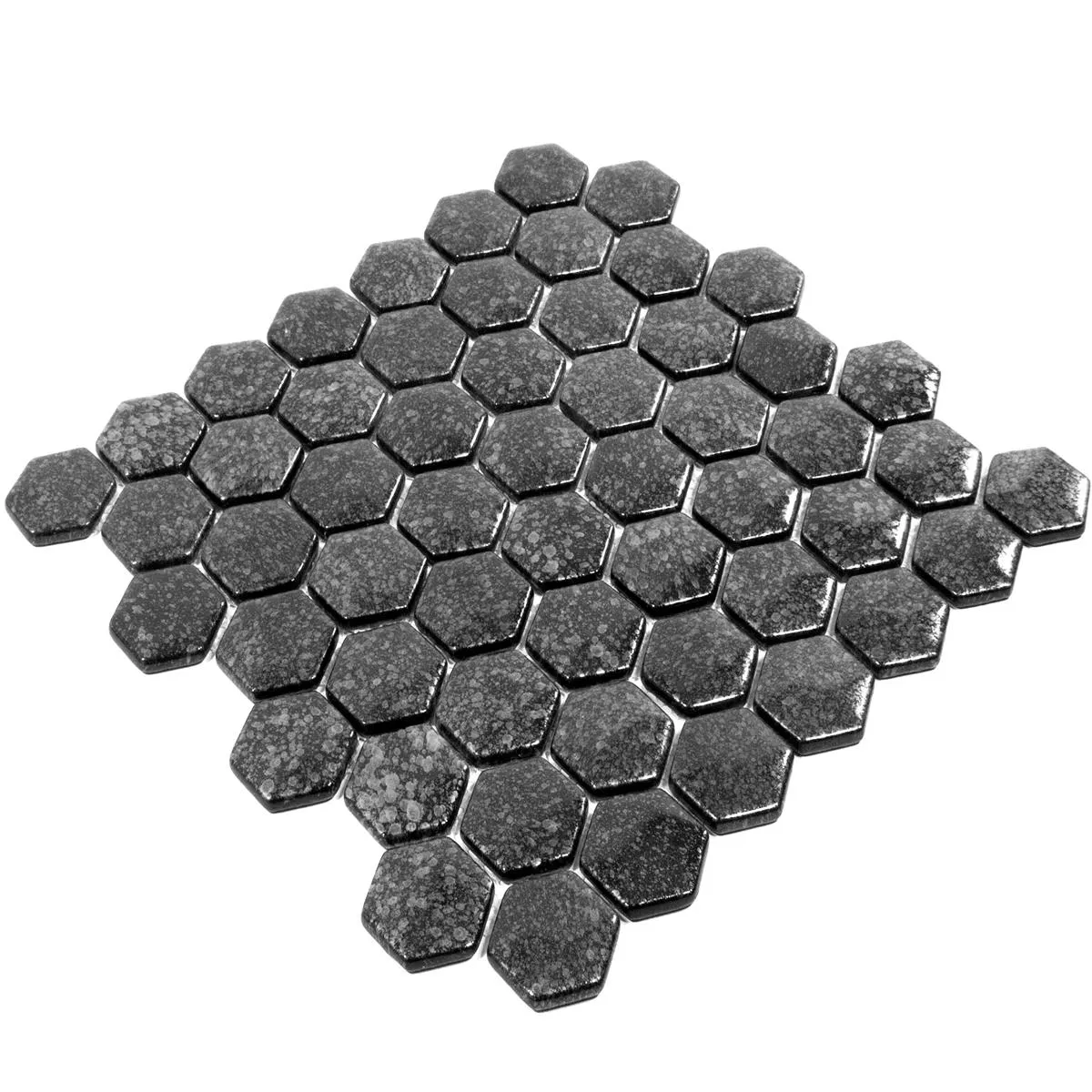 Uzorak Stakleni Mozaik Pločice Leopard Šesterokut 3D Siva
