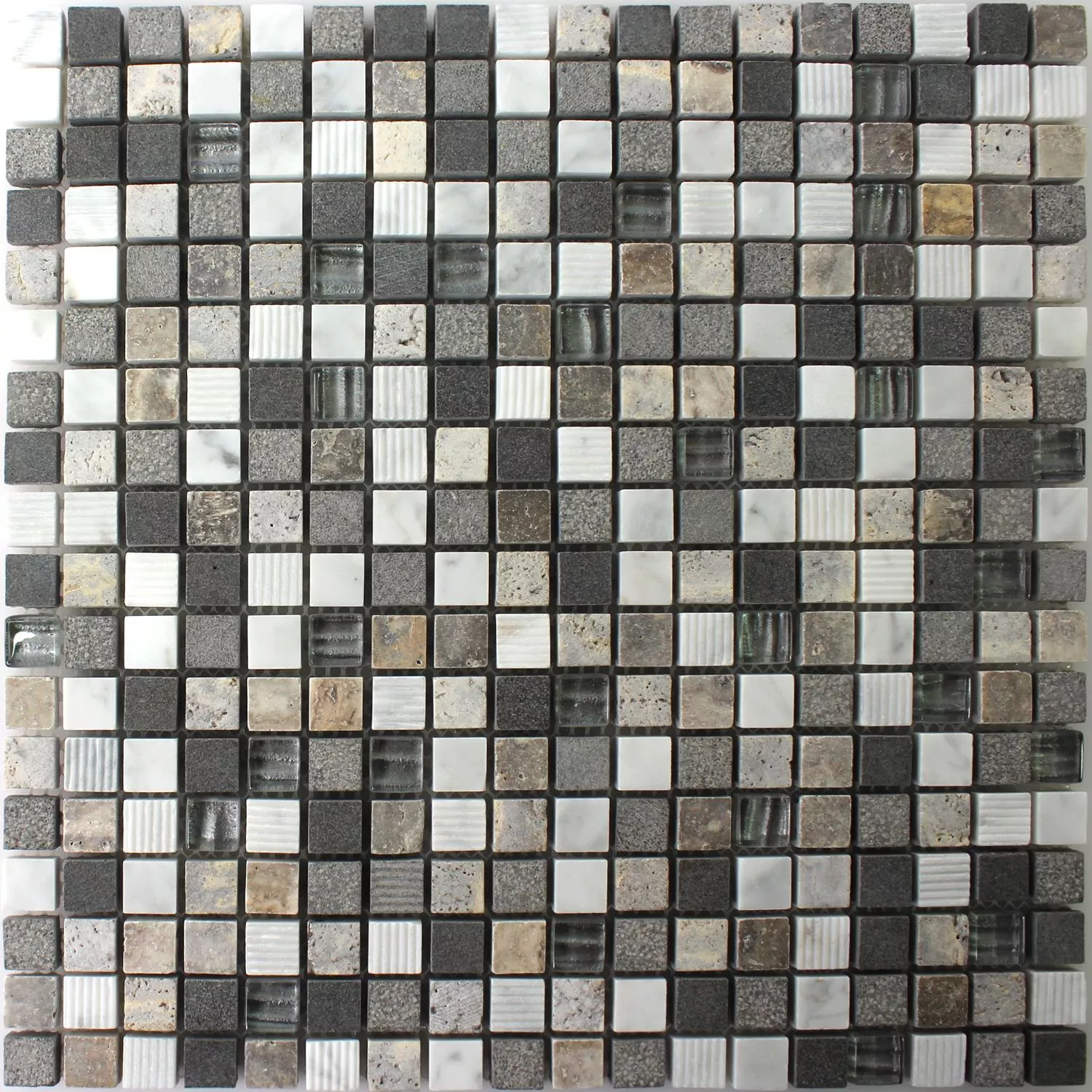 Mozaik Pločice Staklo Prirodni Kamen Isola Siva Smeđa
