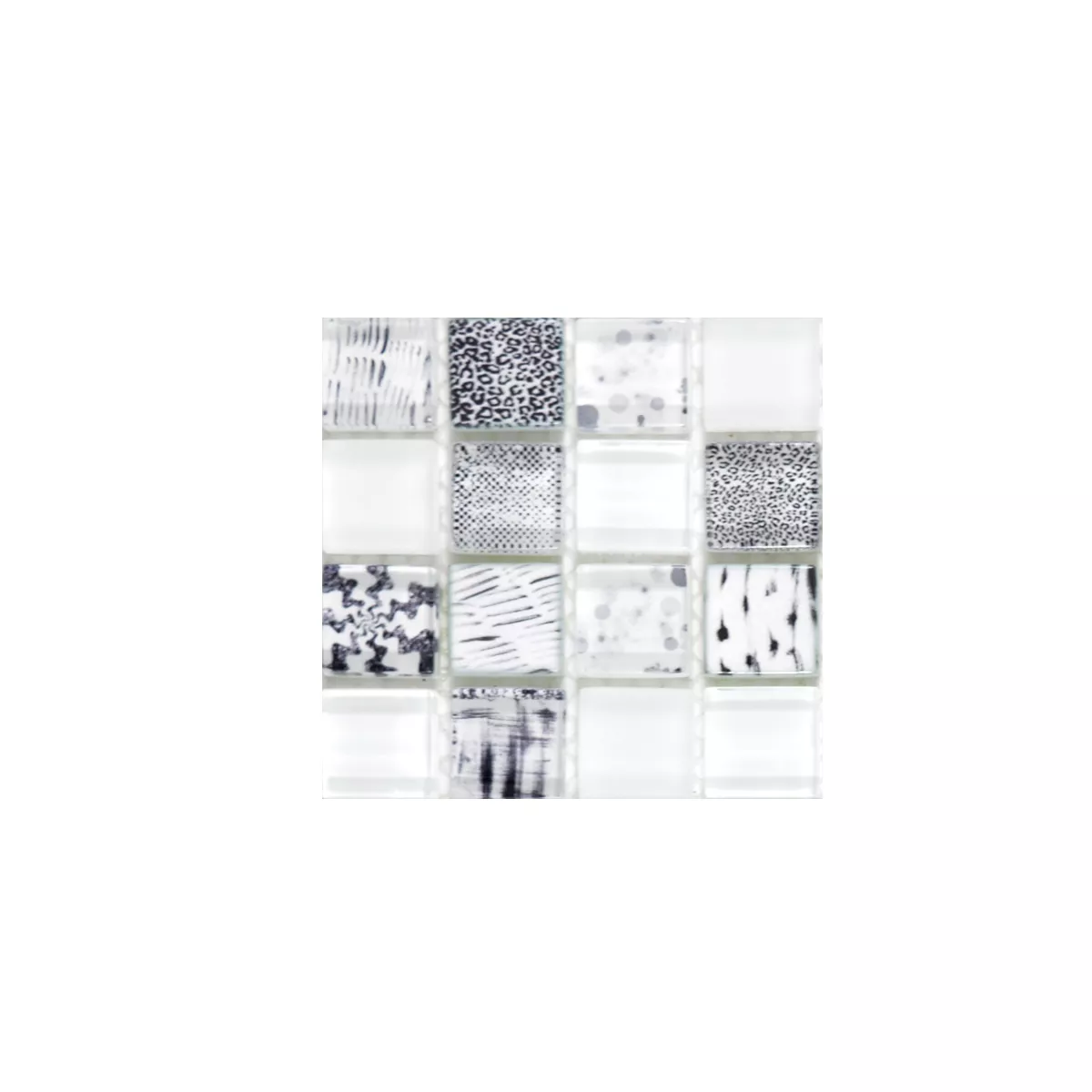 Uzorak Stakleni Mozaik Pločice Cornelia Retro Izgled Super Bijela