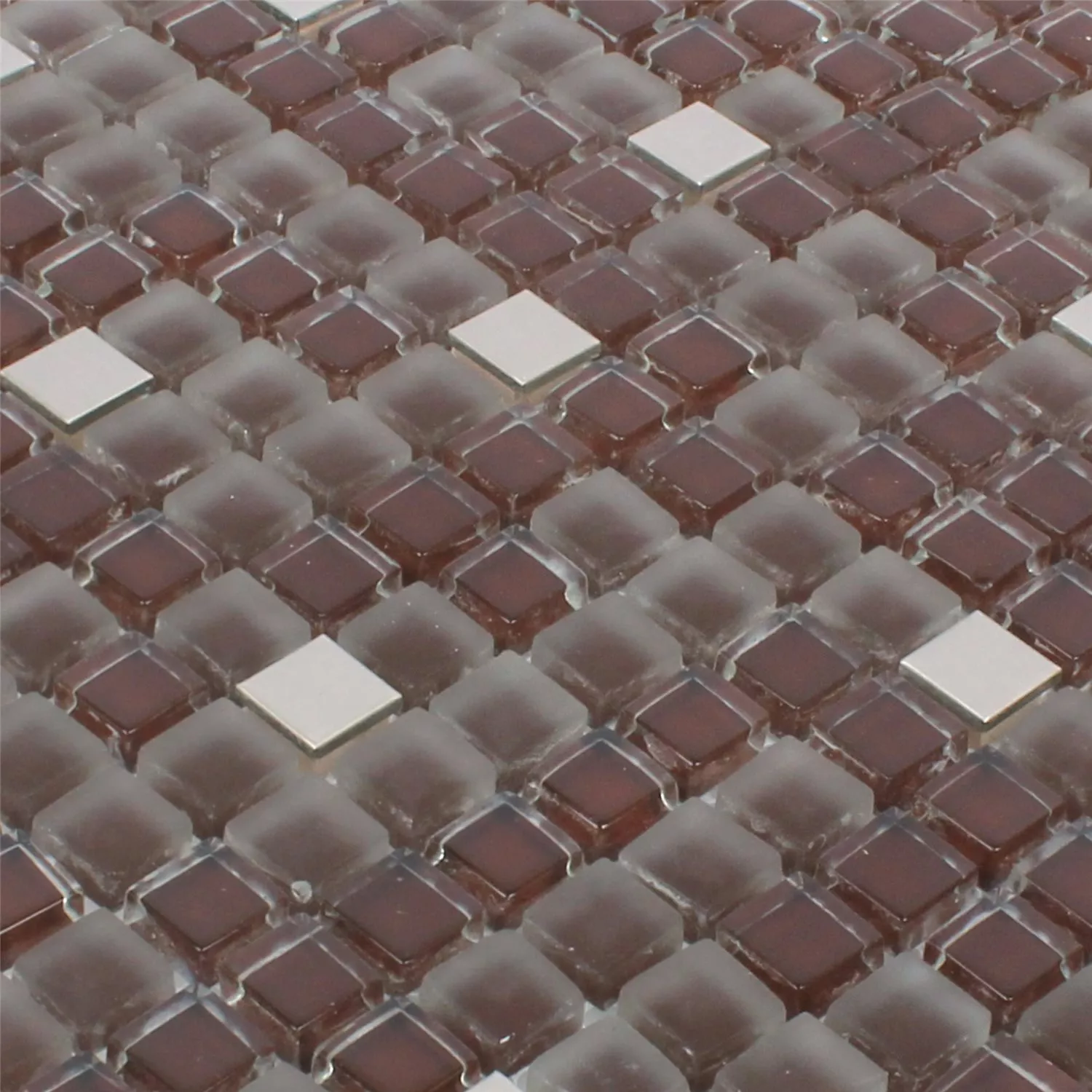 Mozaik Pločice Rotterdam Čelik Staklo Mix Smeđa Srebrna