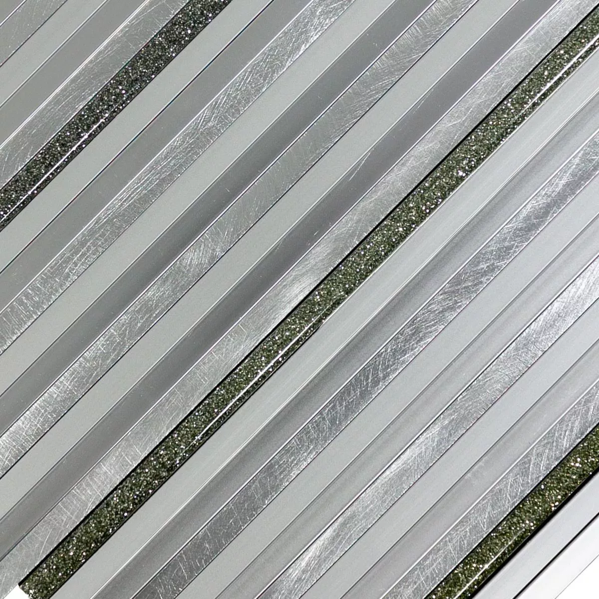 Aluminij Metal Mozaik Pločice Bilbao Stripes Srebrna