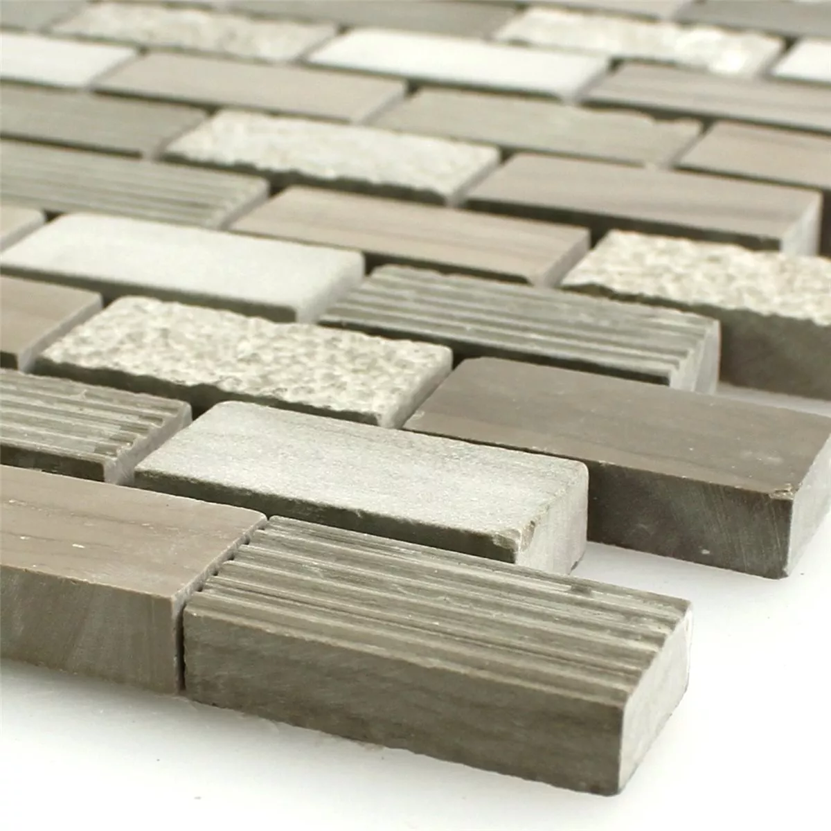 Mozaik Pločice Prirodni Kamen Mocca Smeđa 15x30x8mm